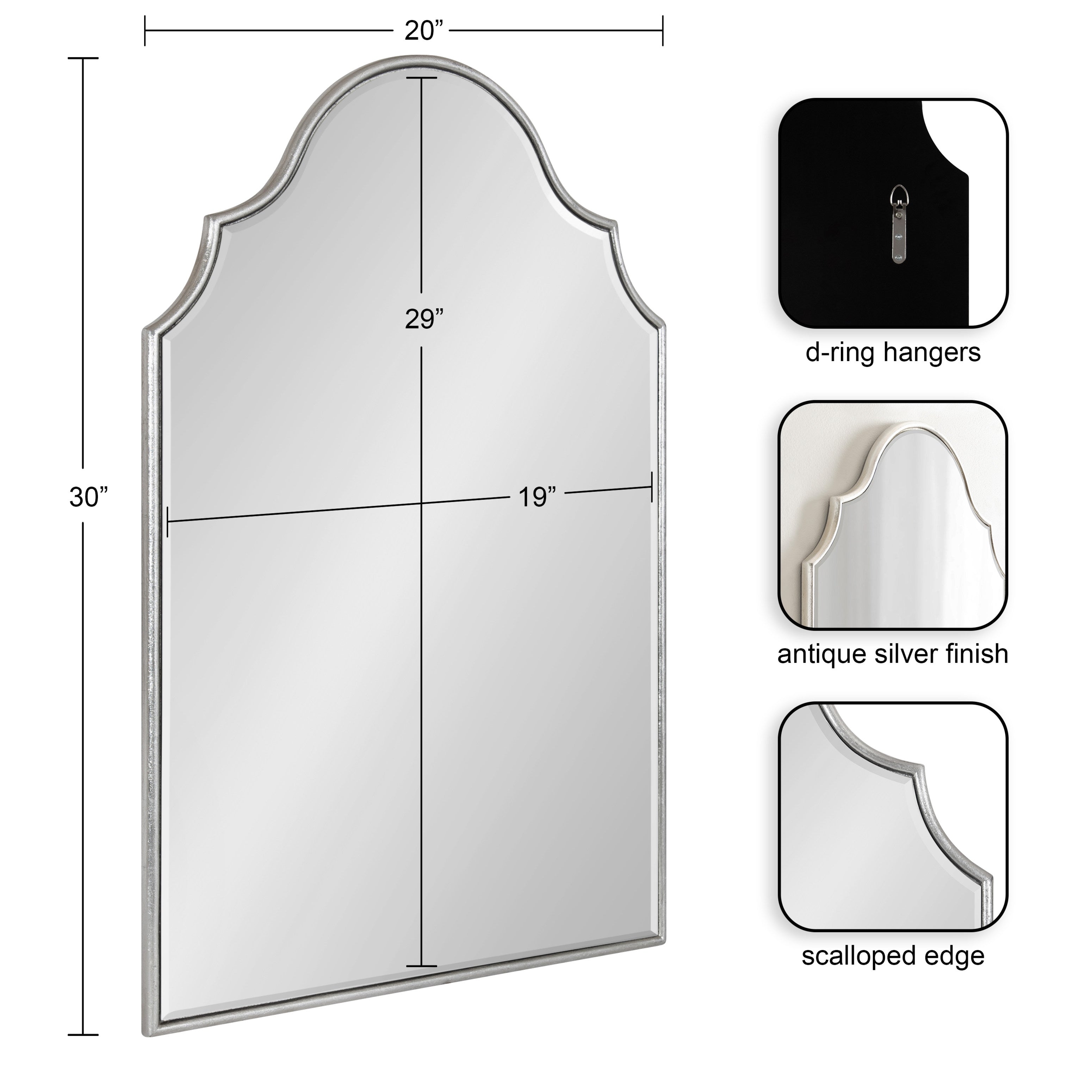 Arch Mirror Silver 20x30 2