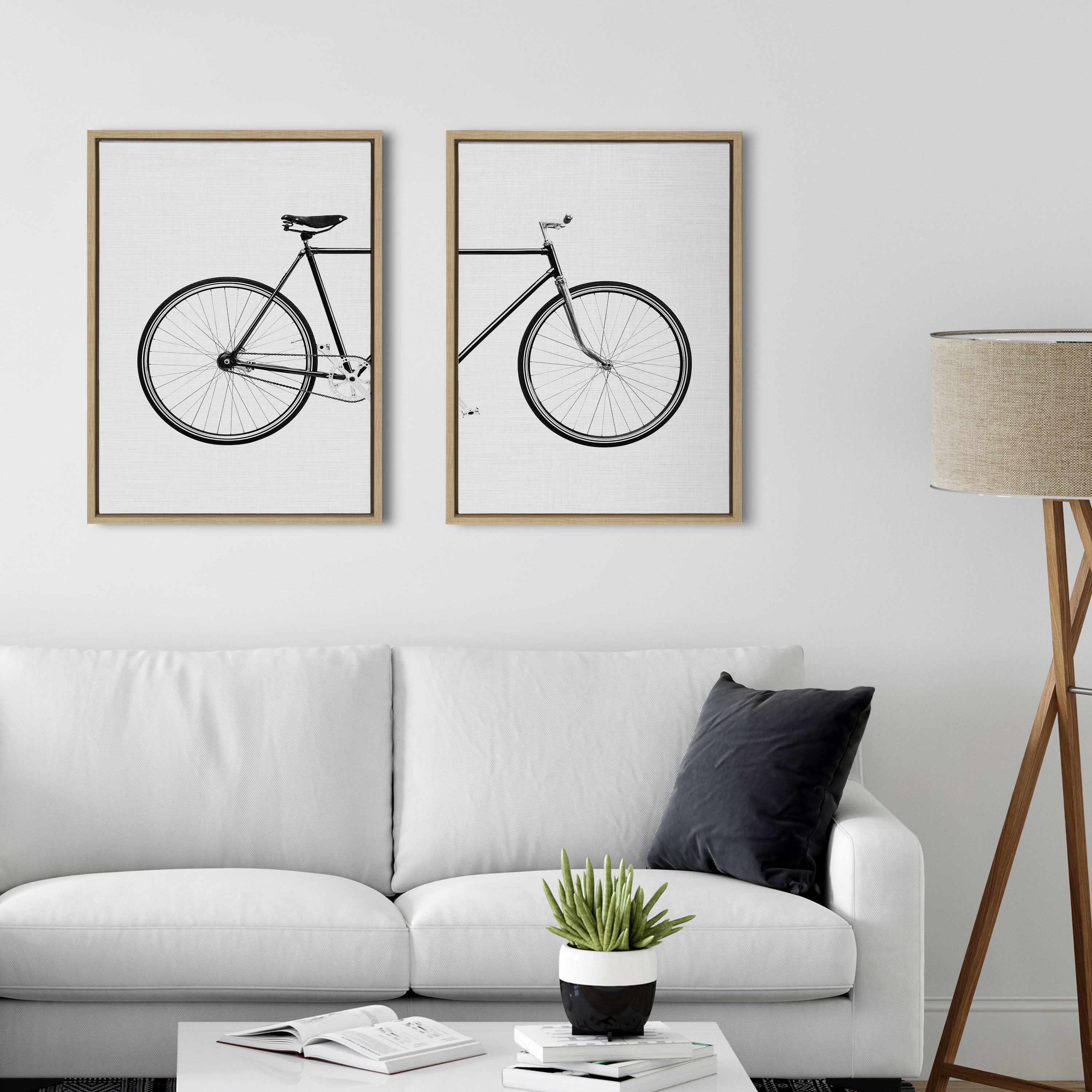 Sylvie Bicycle Framed Canvas by Simon Te of Tai Prints