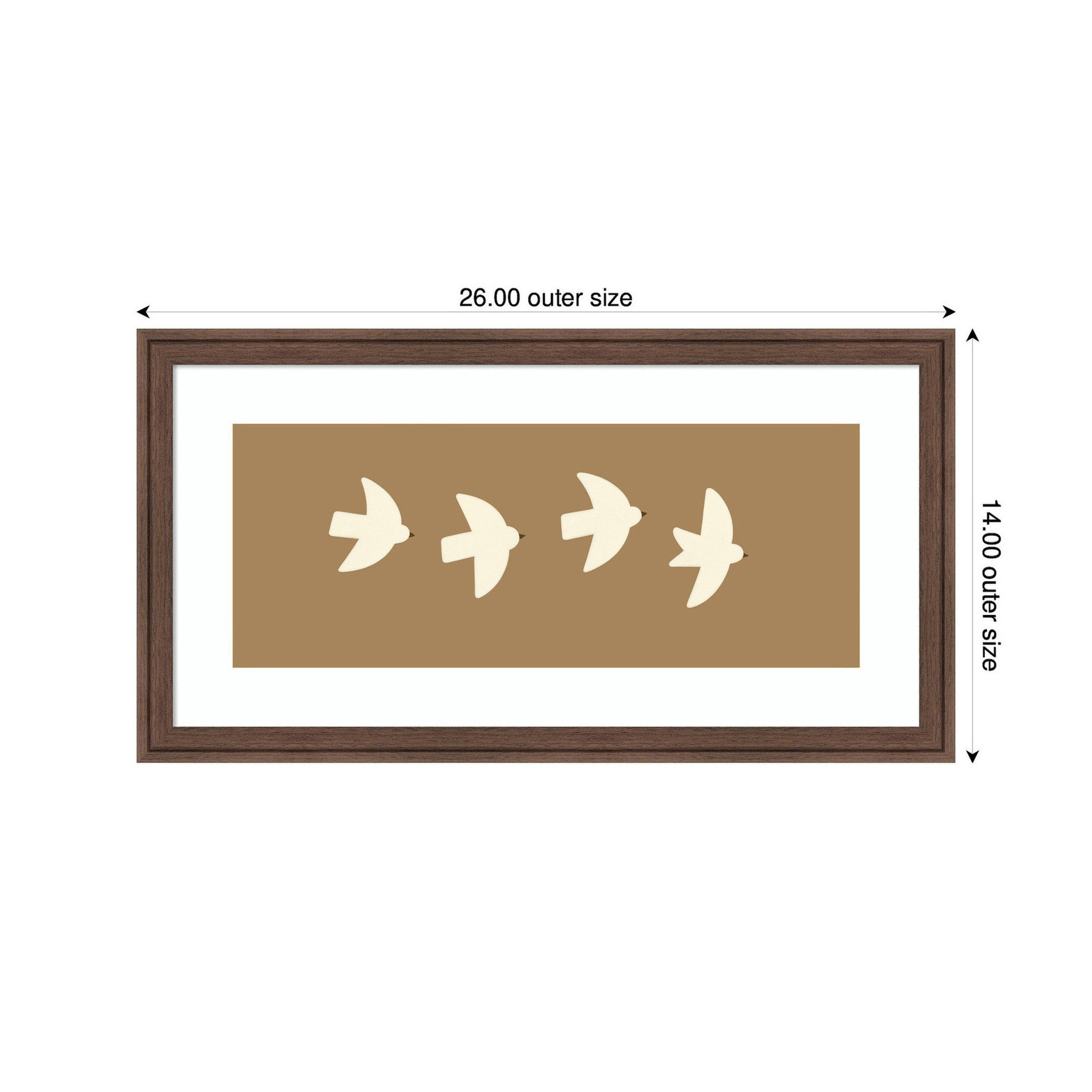 Minimalist Birds Panel 2 Brown by Laura Moss Framed Wall Art Print