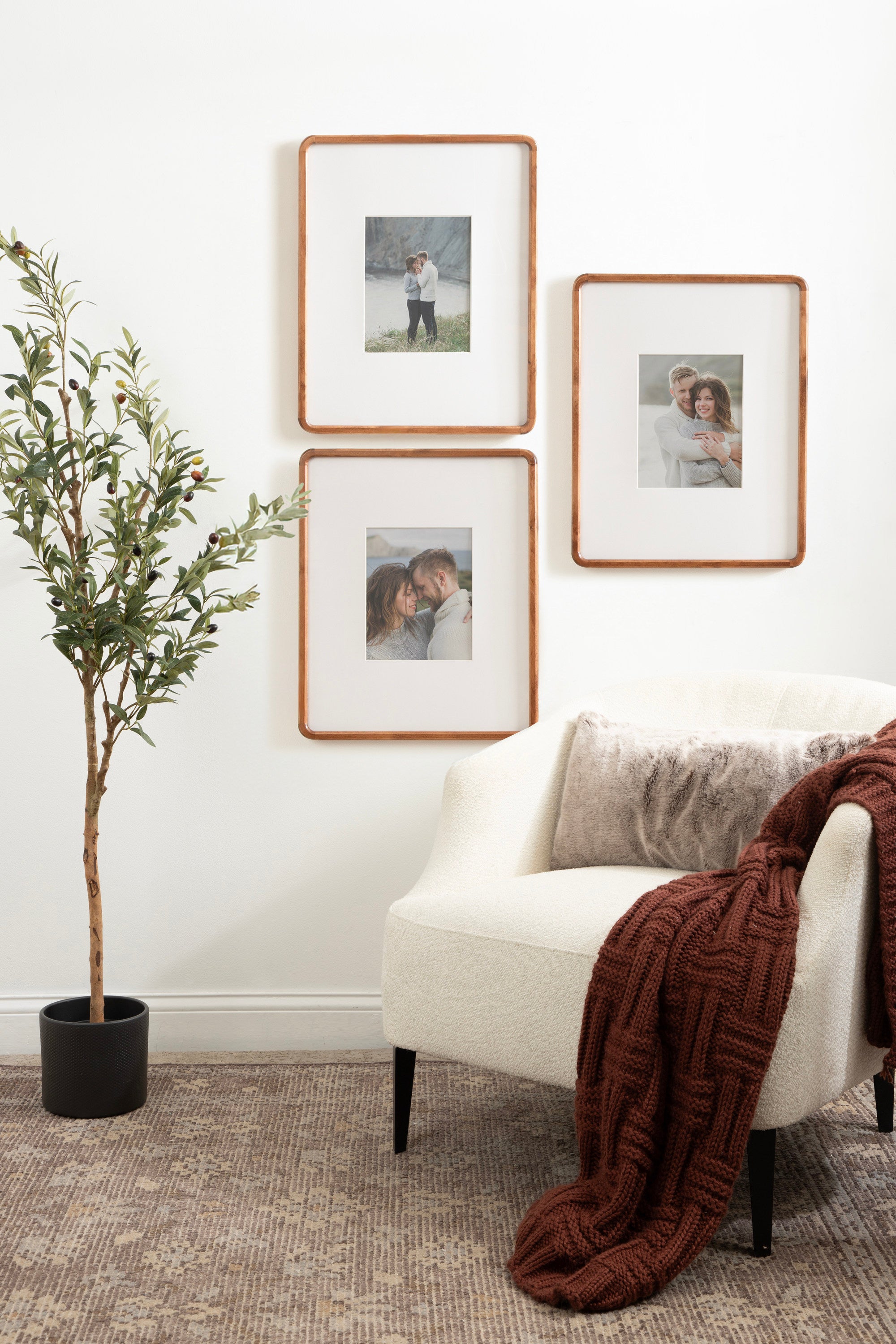 Wall Frame 16x20 matted to 8x10 Walnut Brown 7