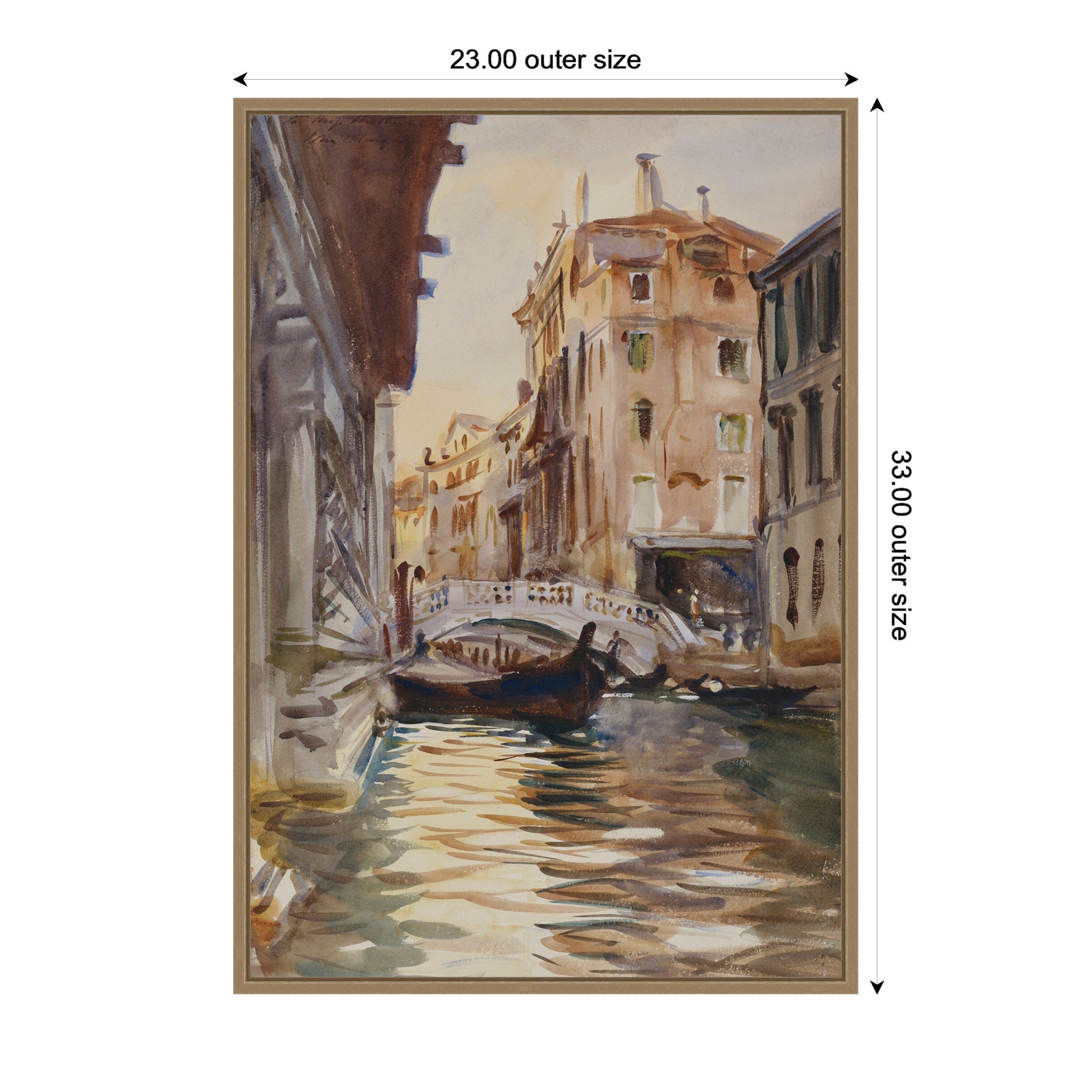 Framed Canvas 23x33 Sylvie Dark Gold 2