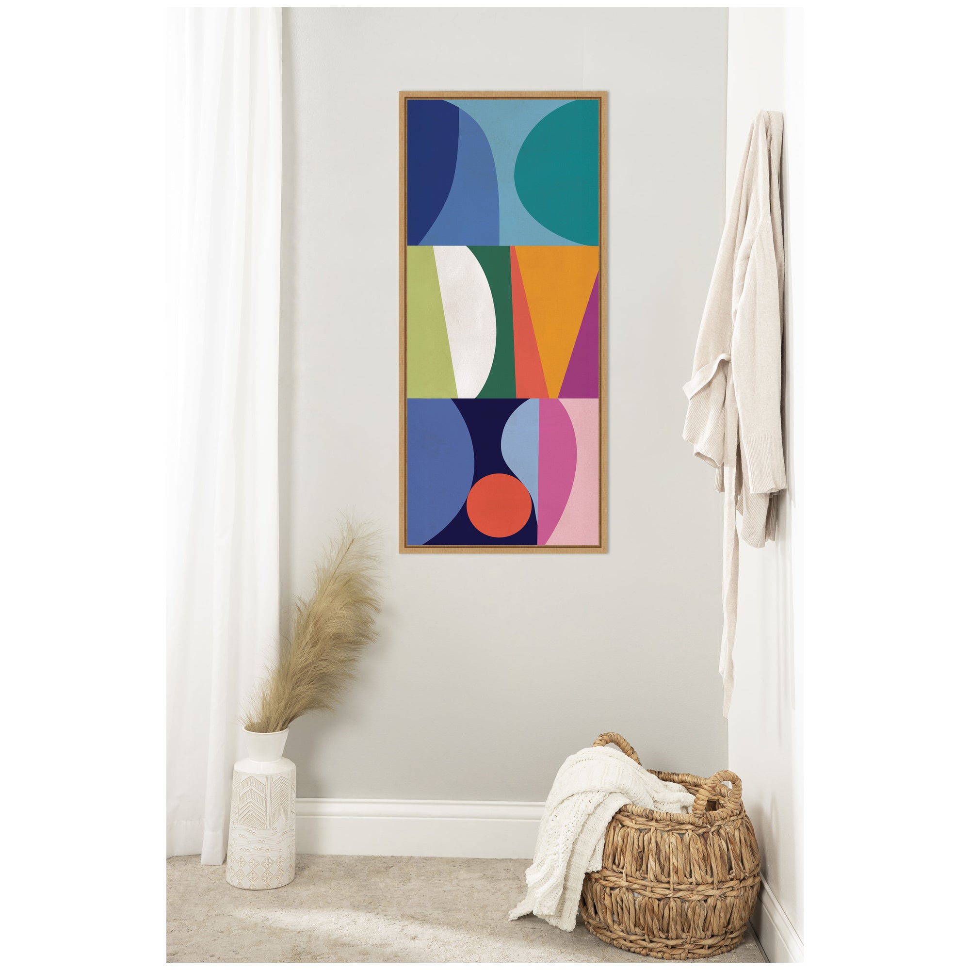 Framed Canvas Sylvie Natural 18x40 6