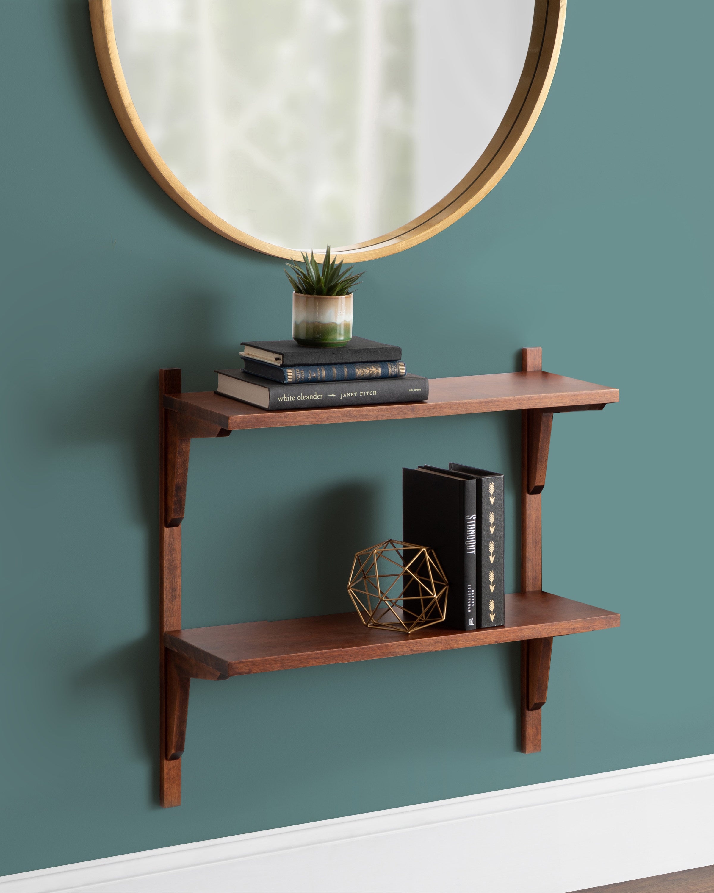 Accent Shelf Walnut Brown 24x8x24 8