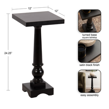 Side Table Black 12x12x25 2