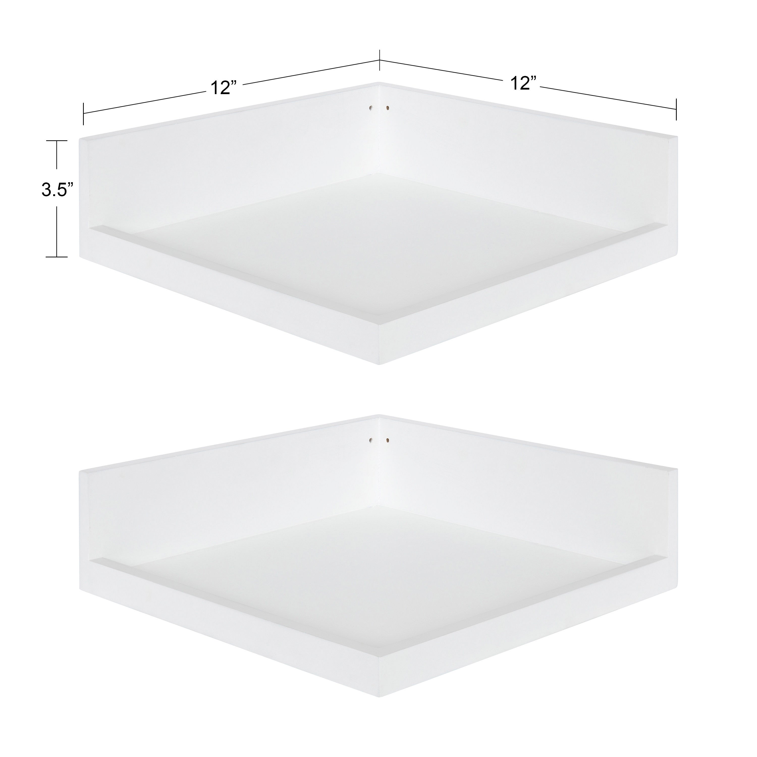 Levie Floating Corner Wood Wall Shelf Set