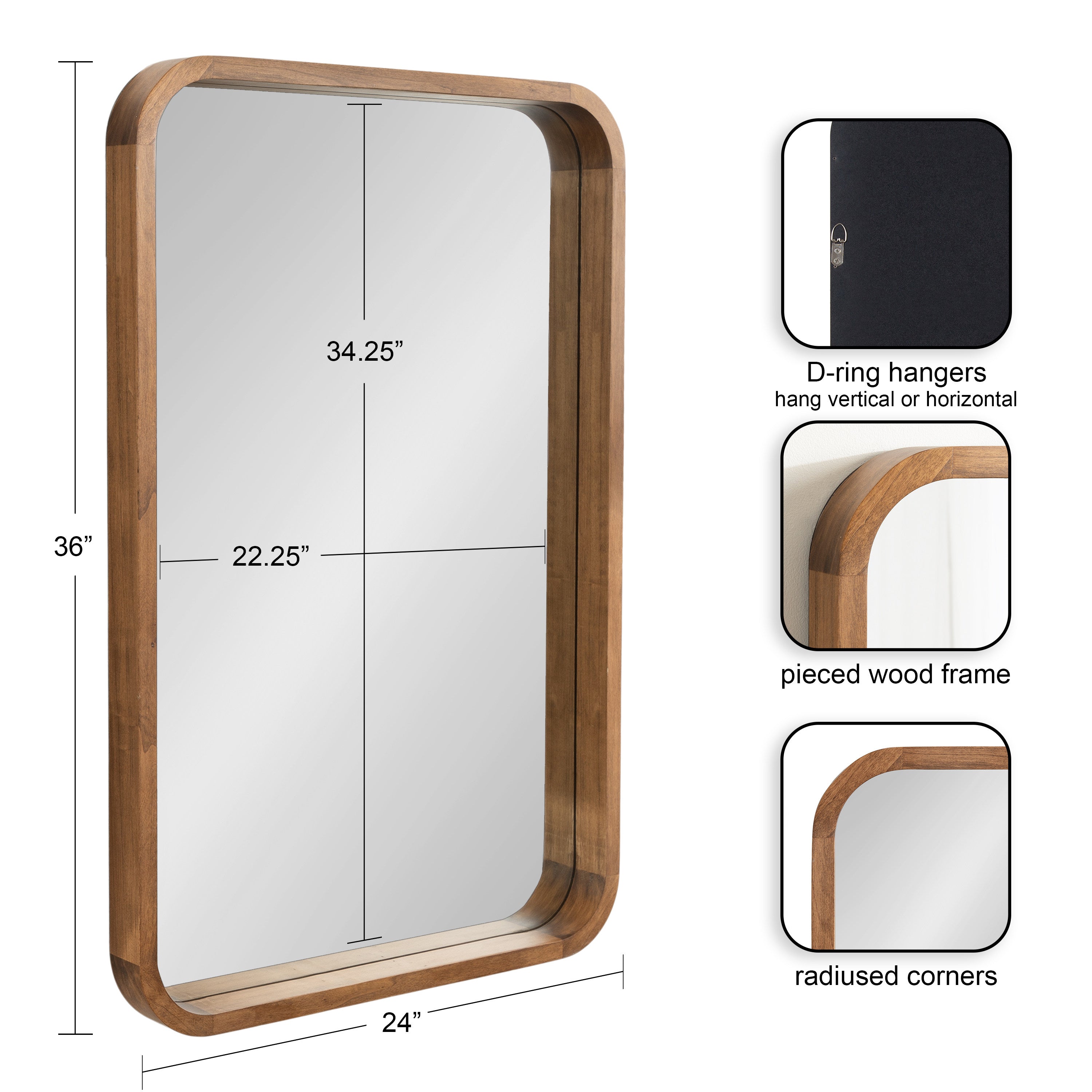 Rectangle Mirror Rustic Brown 24x36 2