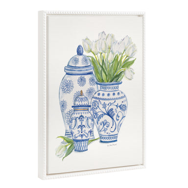 Framed Canvas 18x24 Sylvie Beaded White 1