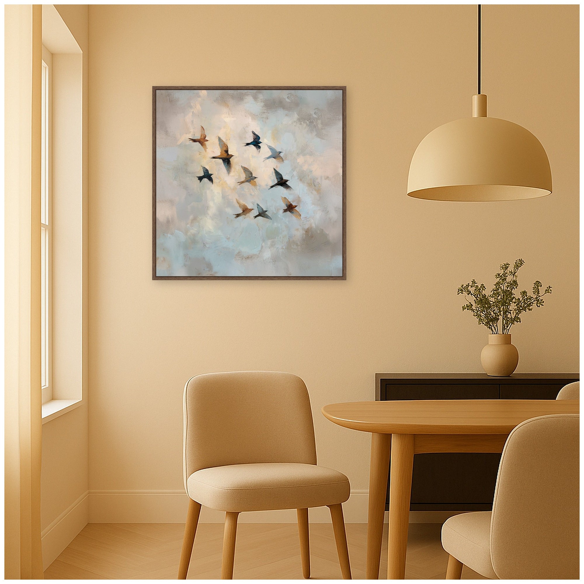 Framed Canvas 30x30 Sylvie Walnut 6