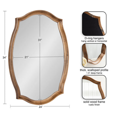 Scallop Mirror Rustic Brown 24x34 2
