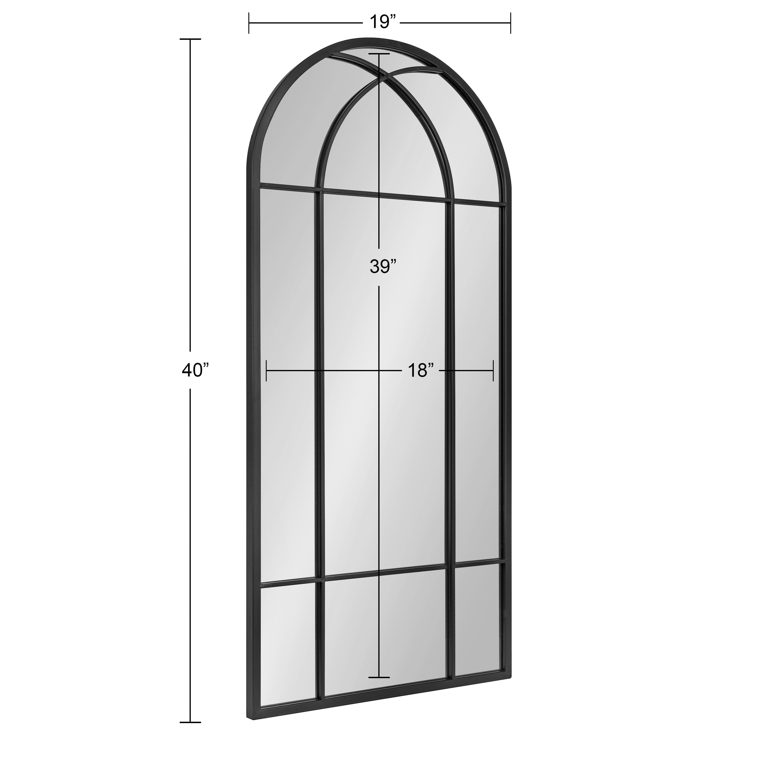 Windowpane Mirror Black 19x40 5