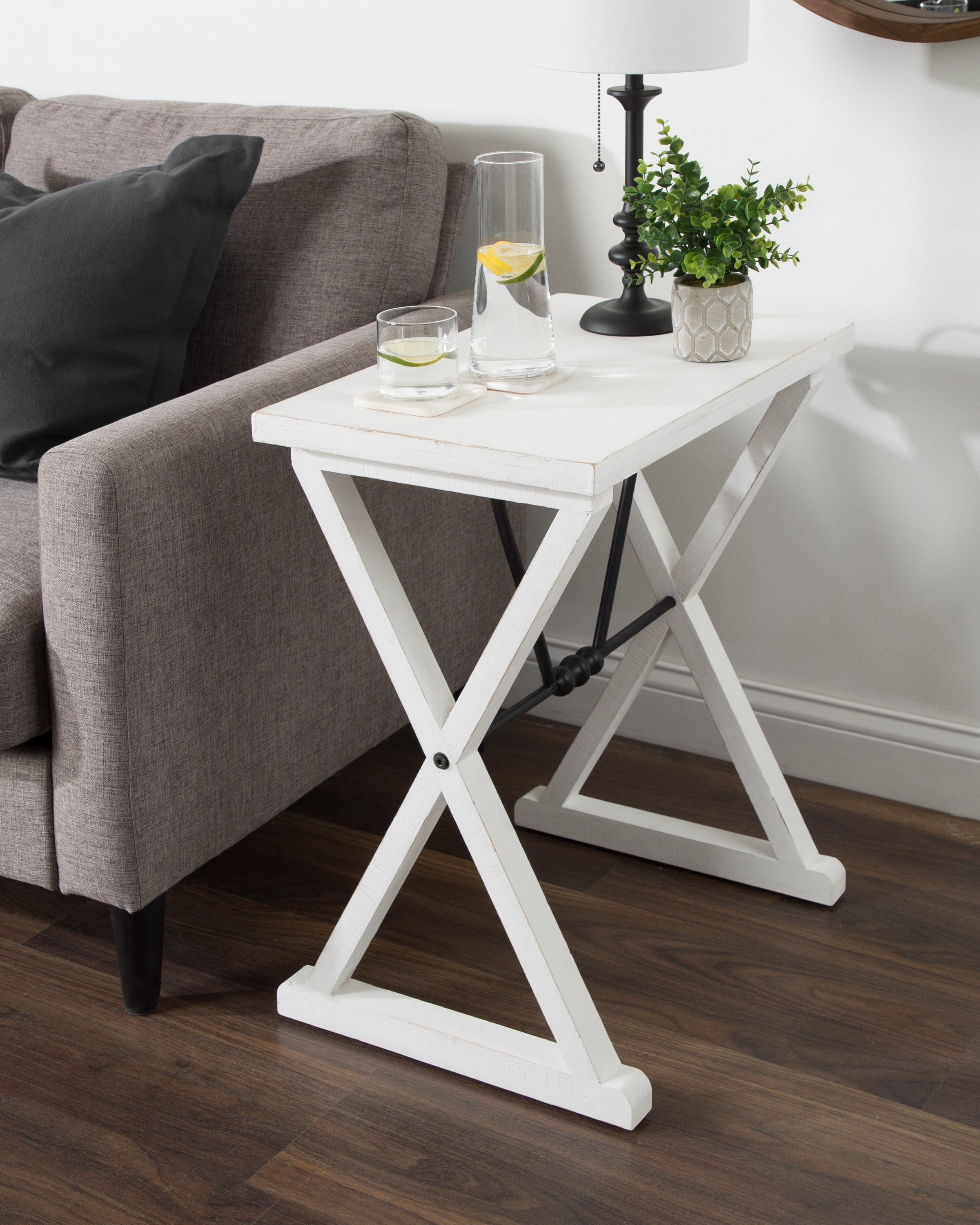Travere Wood and Metal Side Table