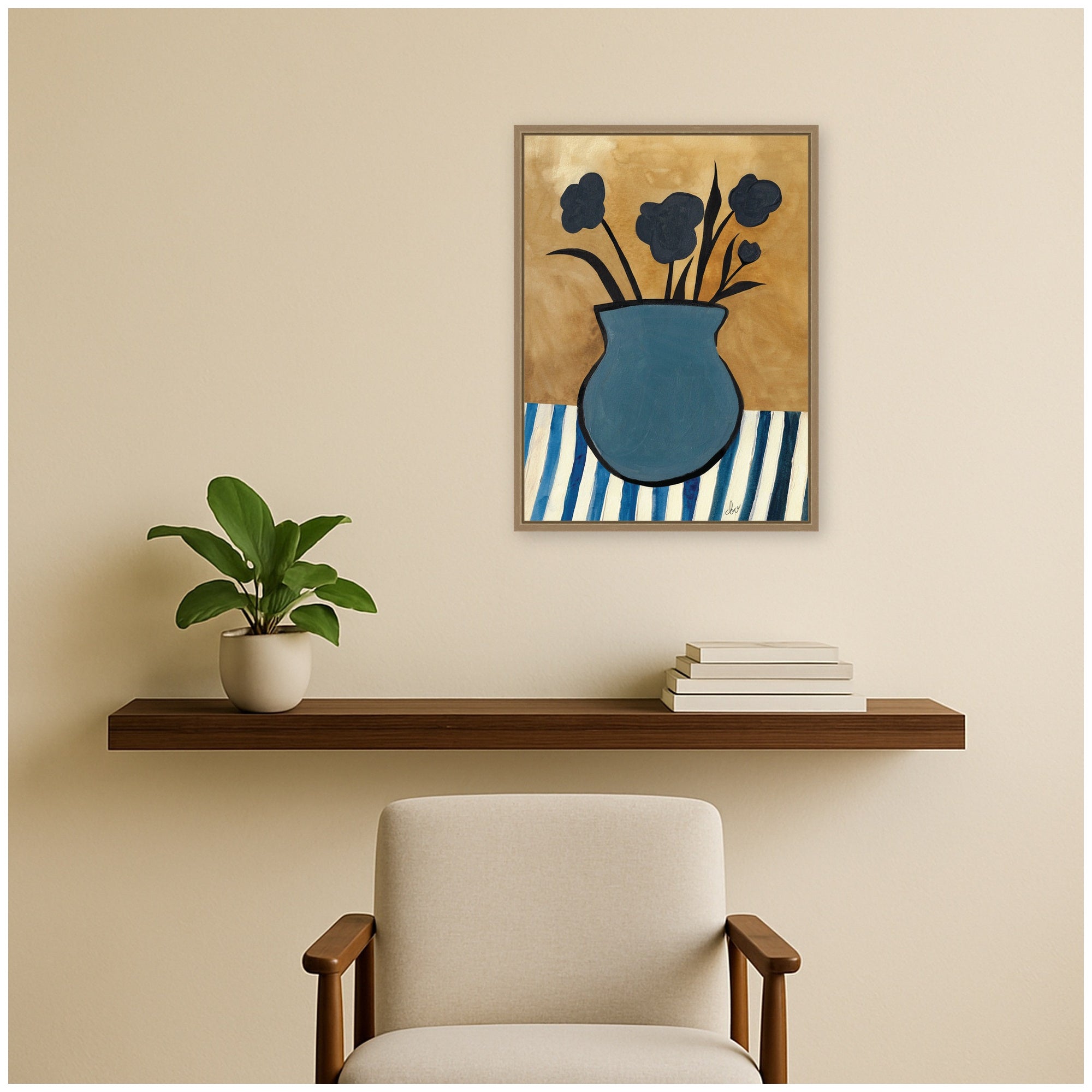 Framed Canvas 18x24 Sylvie Dark Gold 6