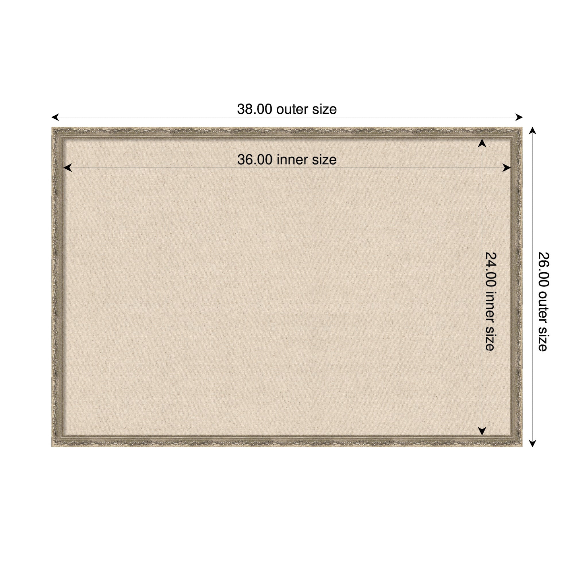 Pinboard 38x26 Mila Dark Silver 2