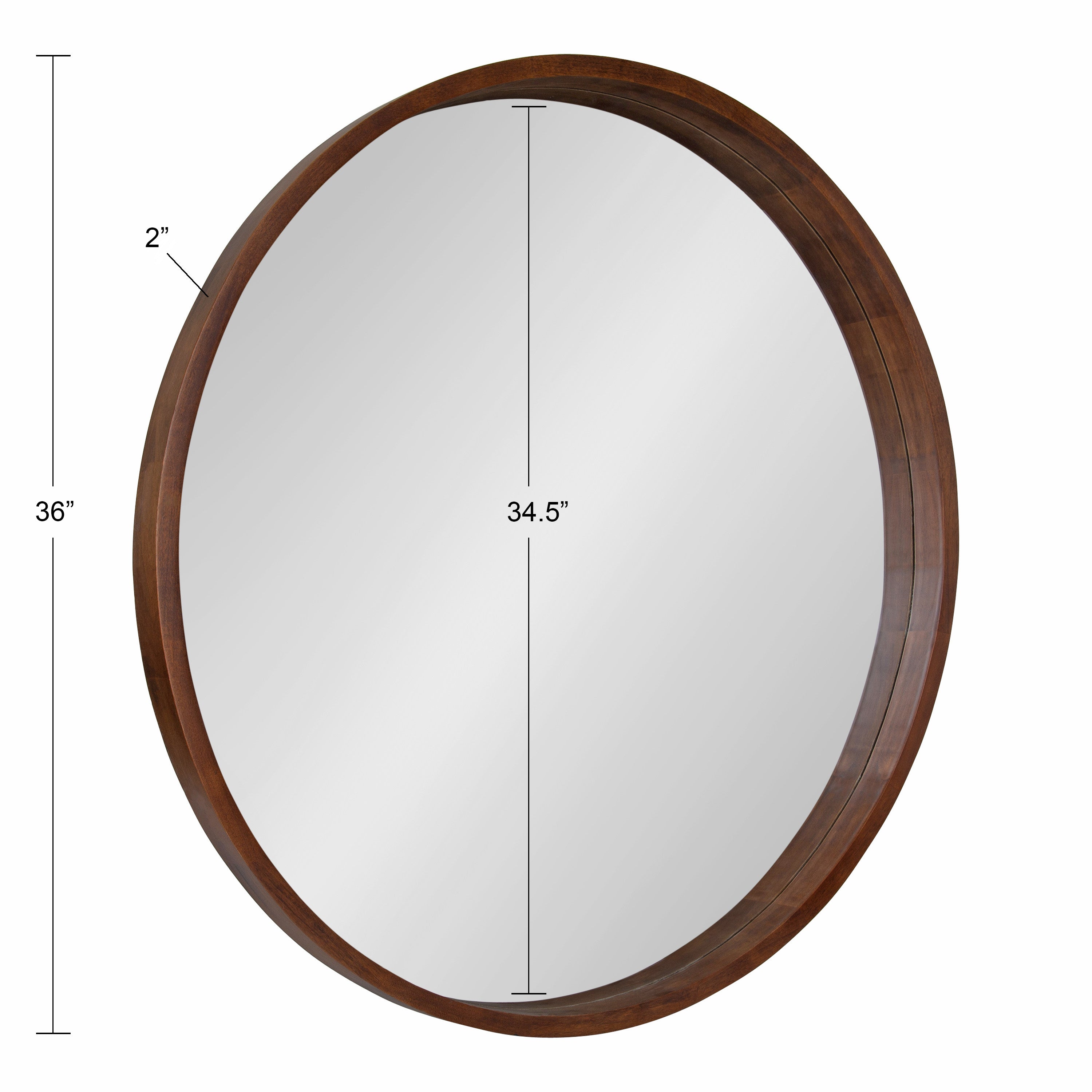 Round Mirror Dark Brown 36" Diameter 5