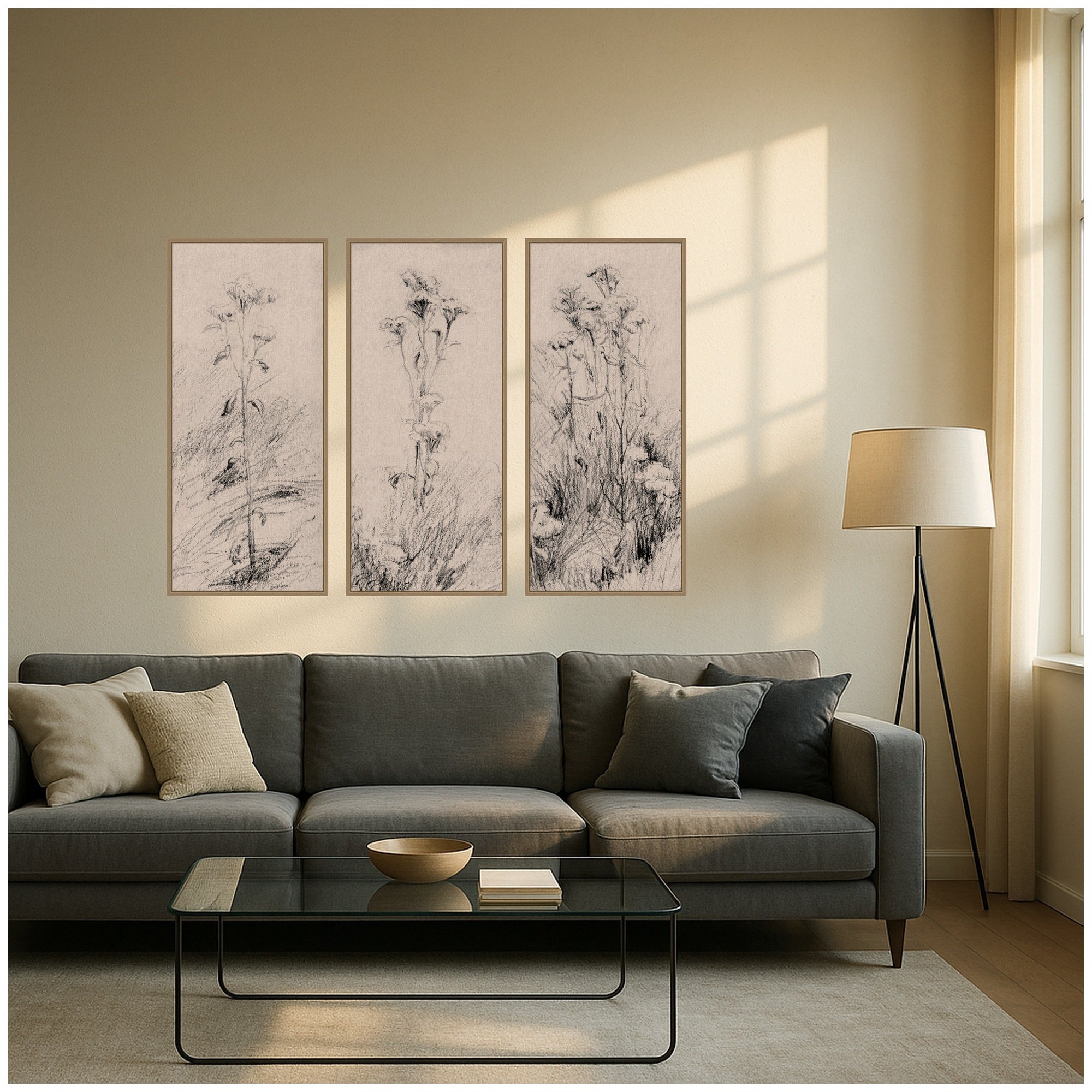 Art Set 3 Piece Set 18x40 Sylvie Dark Gold 5