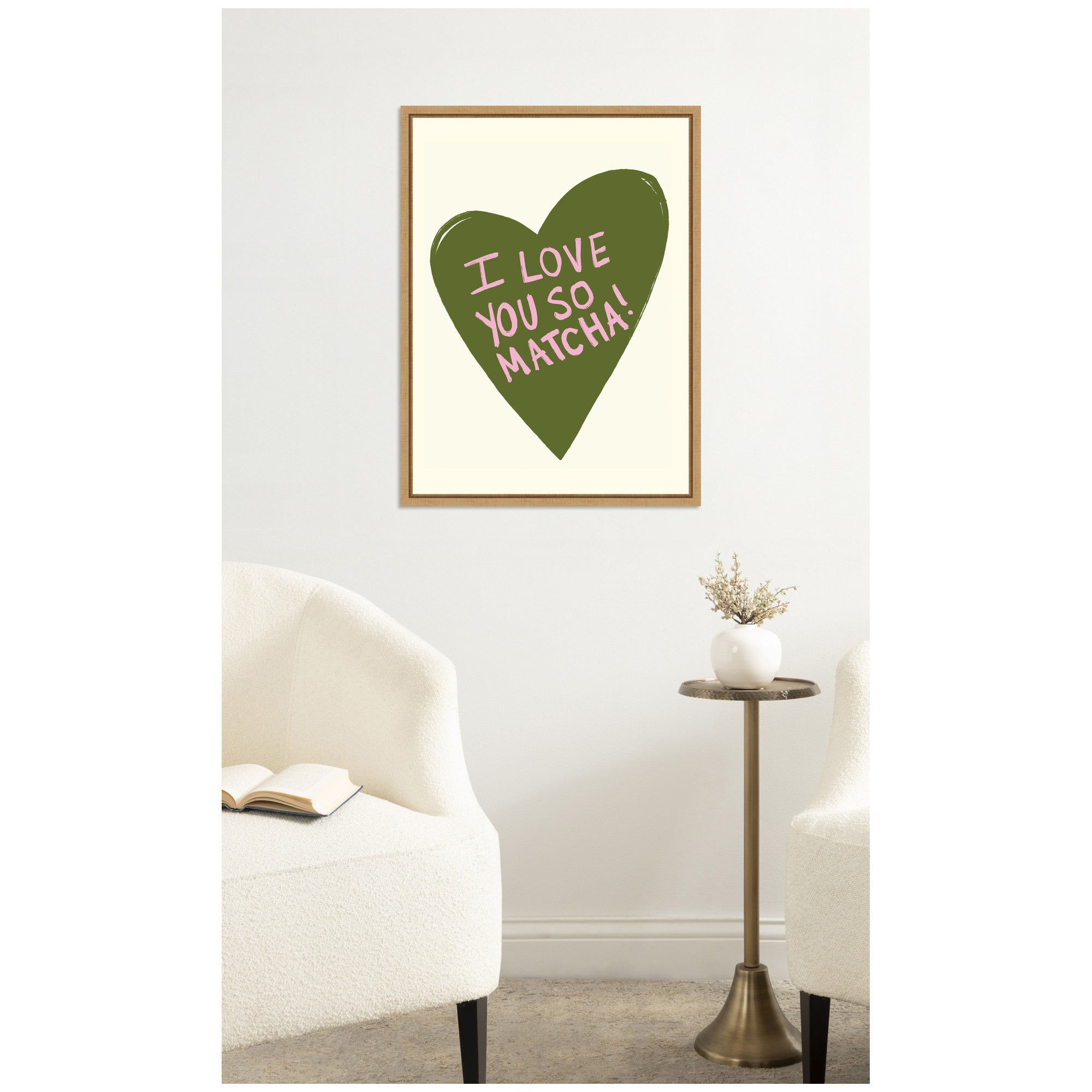 I Love You So Matcha by Megan Ryan Framed Canvas Wall Art Print