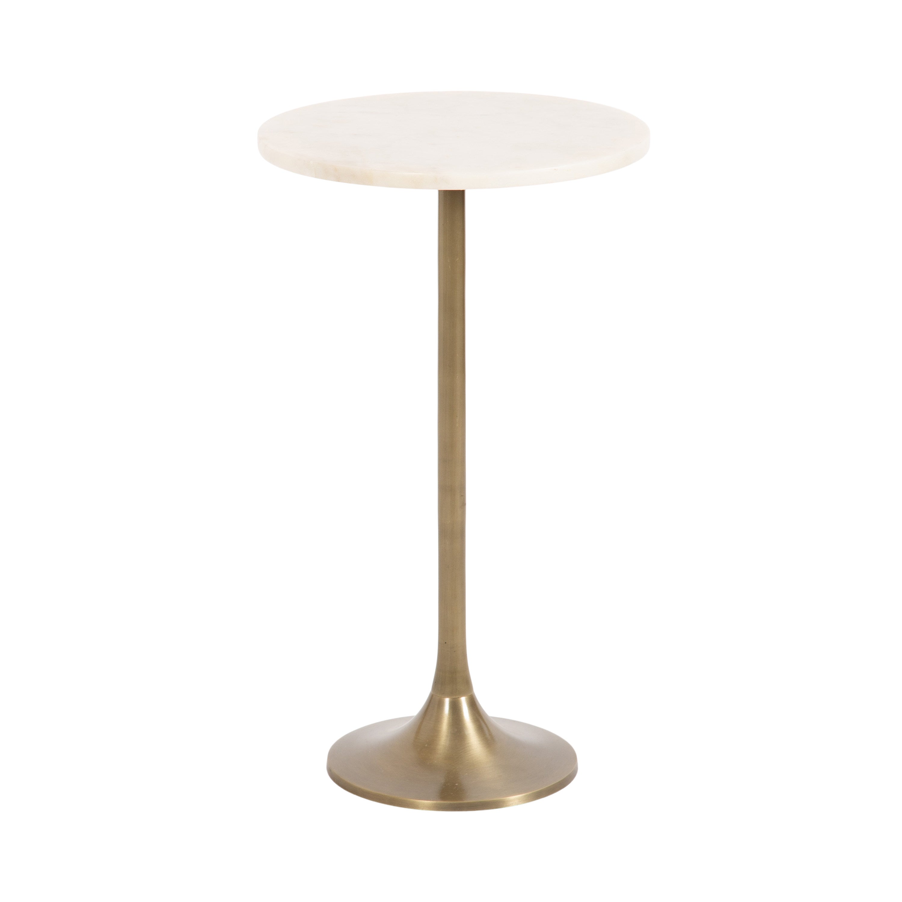 Drink Table White Gold 14x14x24 1
