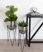Freestanding Planter Silver Black 2 Piece 7