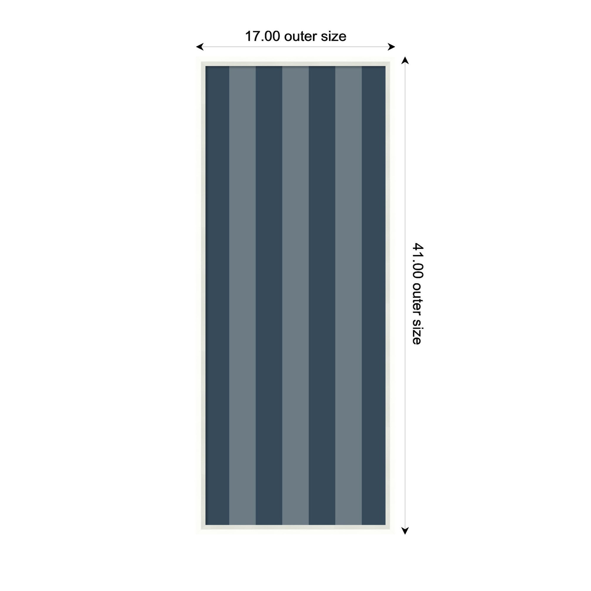 Framed Fabric Pinboard Wide Stripes Blue Wall Organization