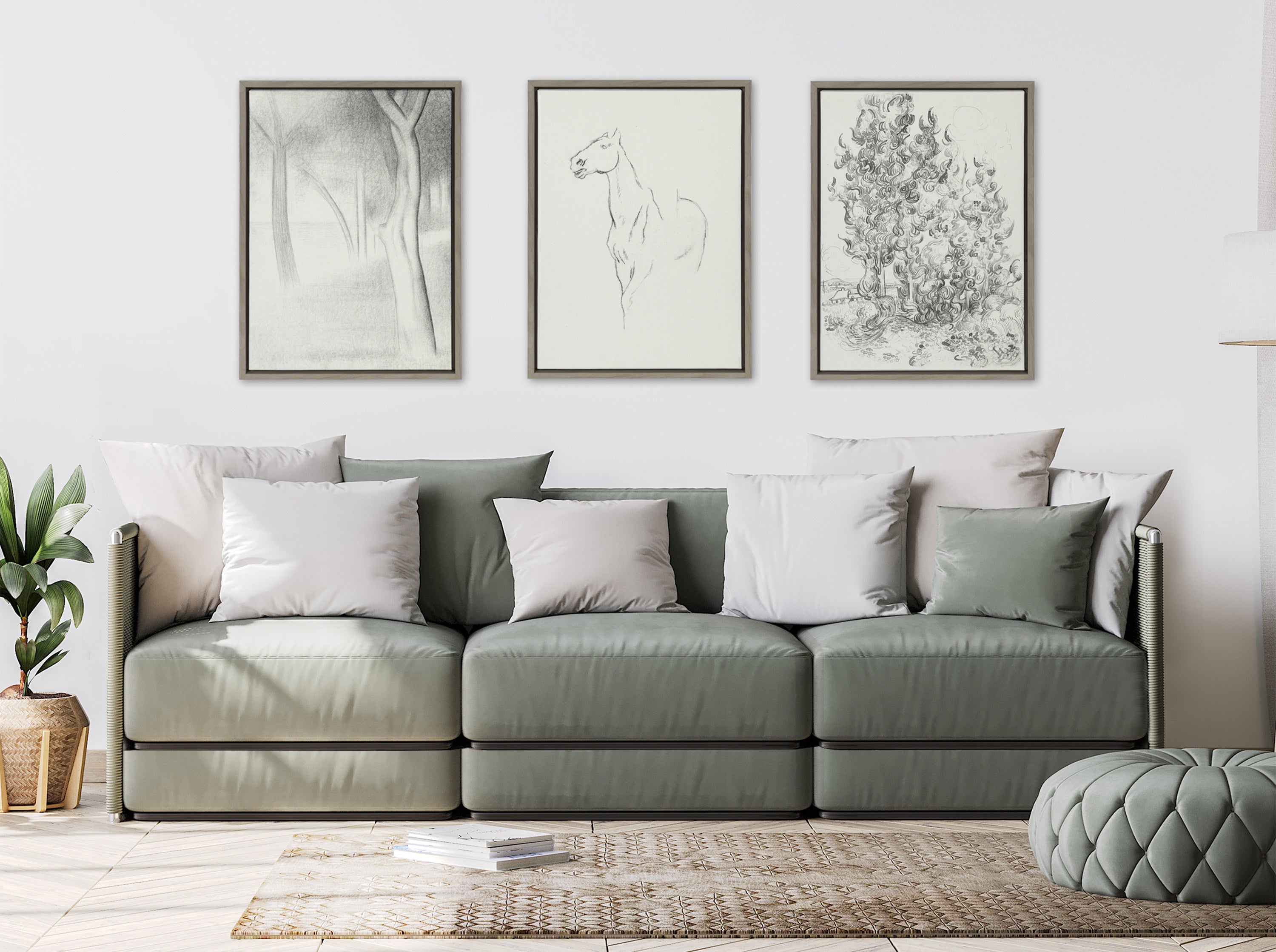 Framed Canvas 18x24 Sylvie Graywash 6