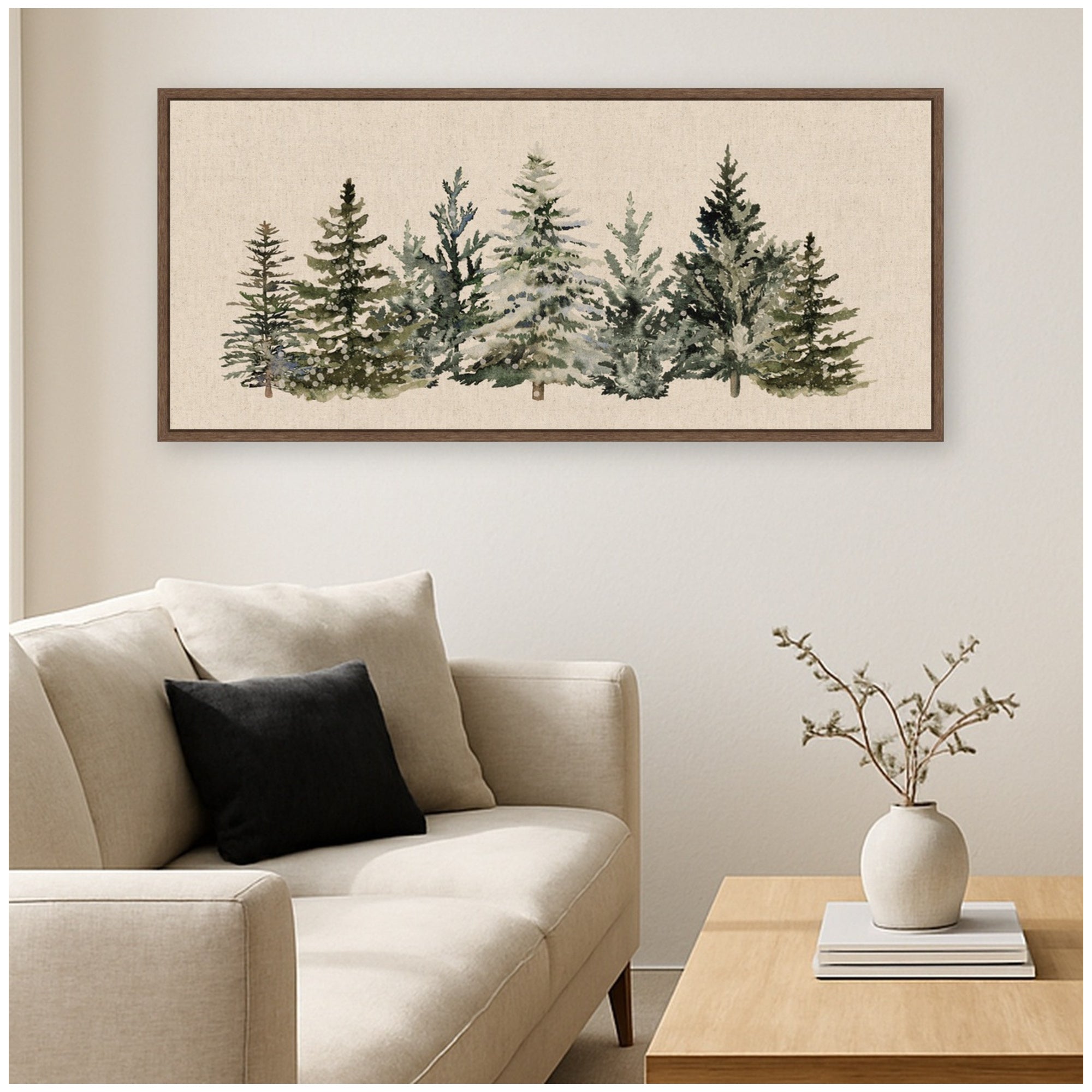 Framed Canvas Sylvie Walnut 40x18 6