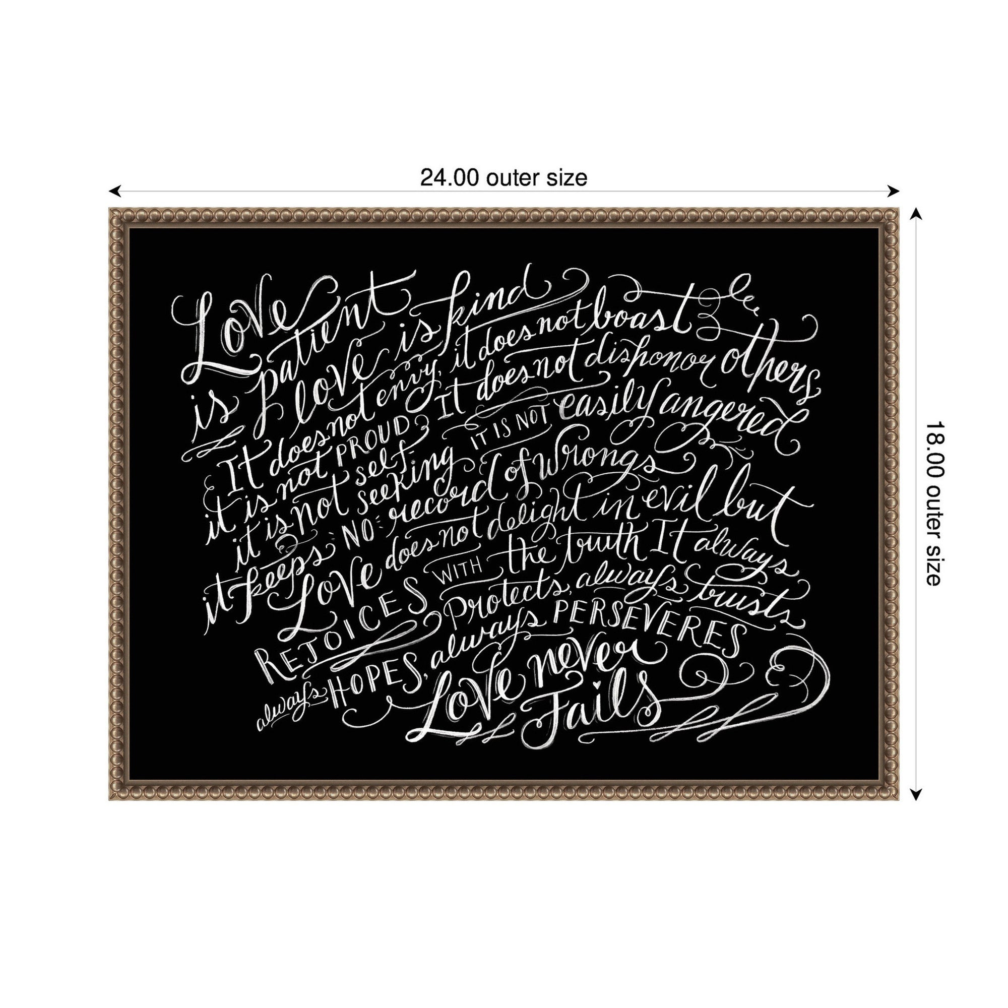 Framed Canvas 24x18 Sylvie Beaded Dark Gold 2