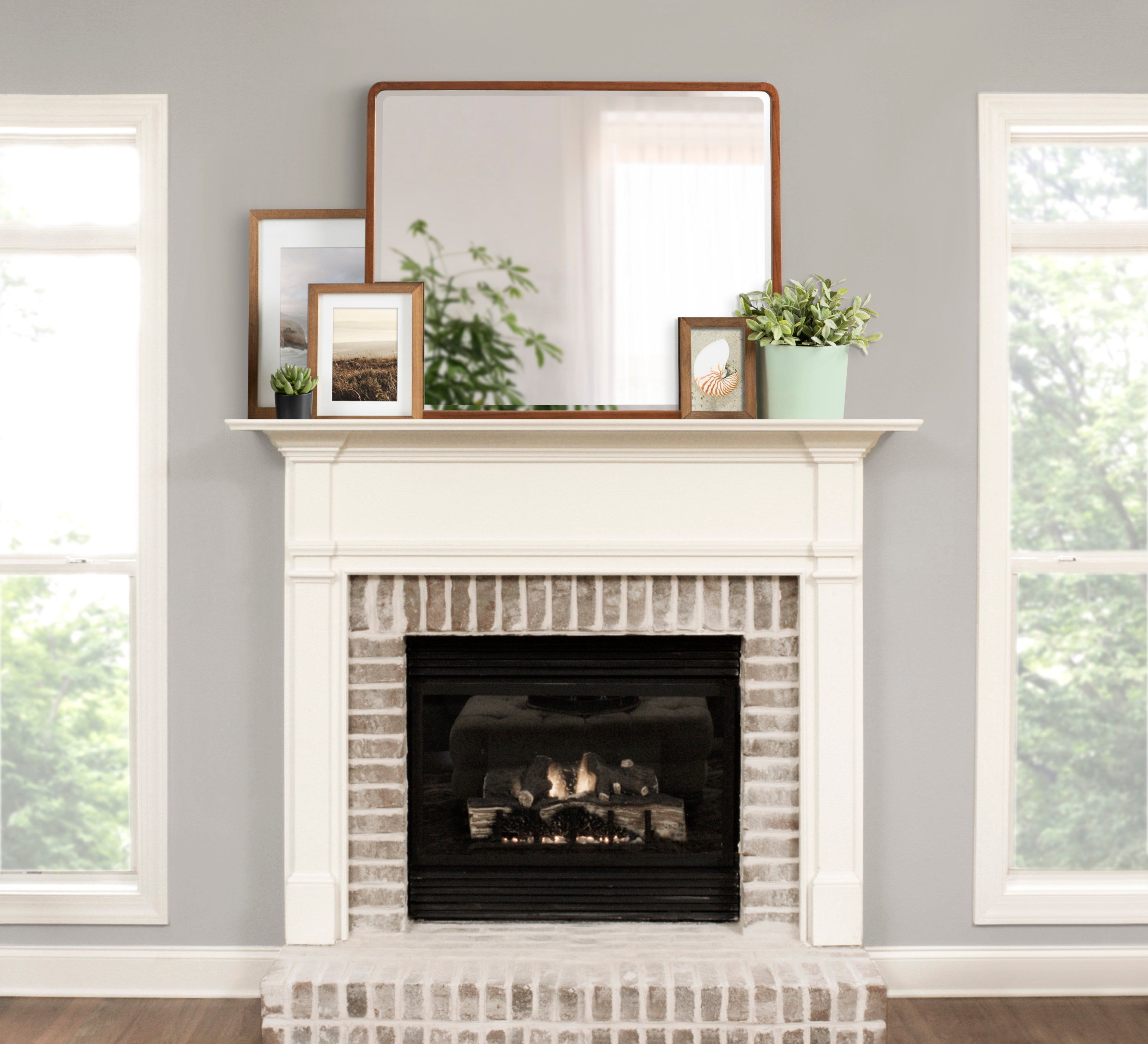 McLean Wood Radius Rectangle Wall Mirror