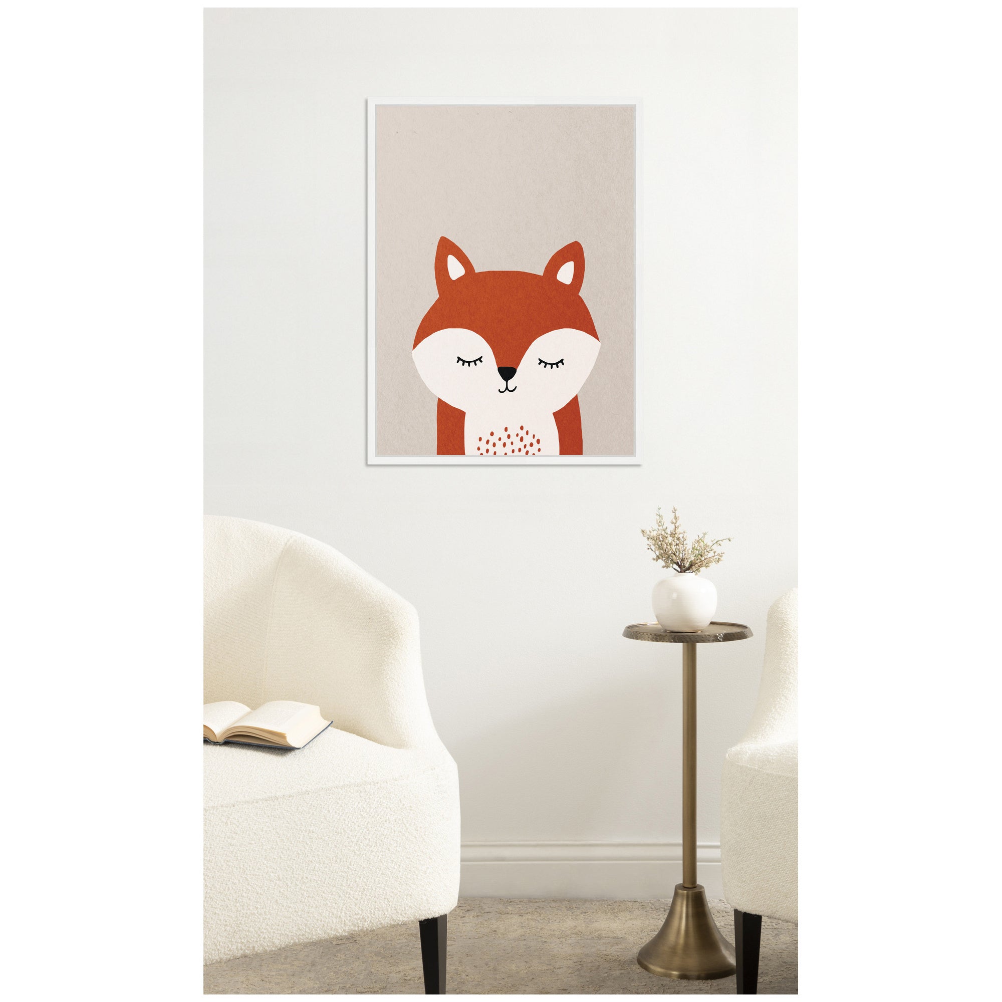Fox by July Art Prints Framed Canvas Wall Art Print
