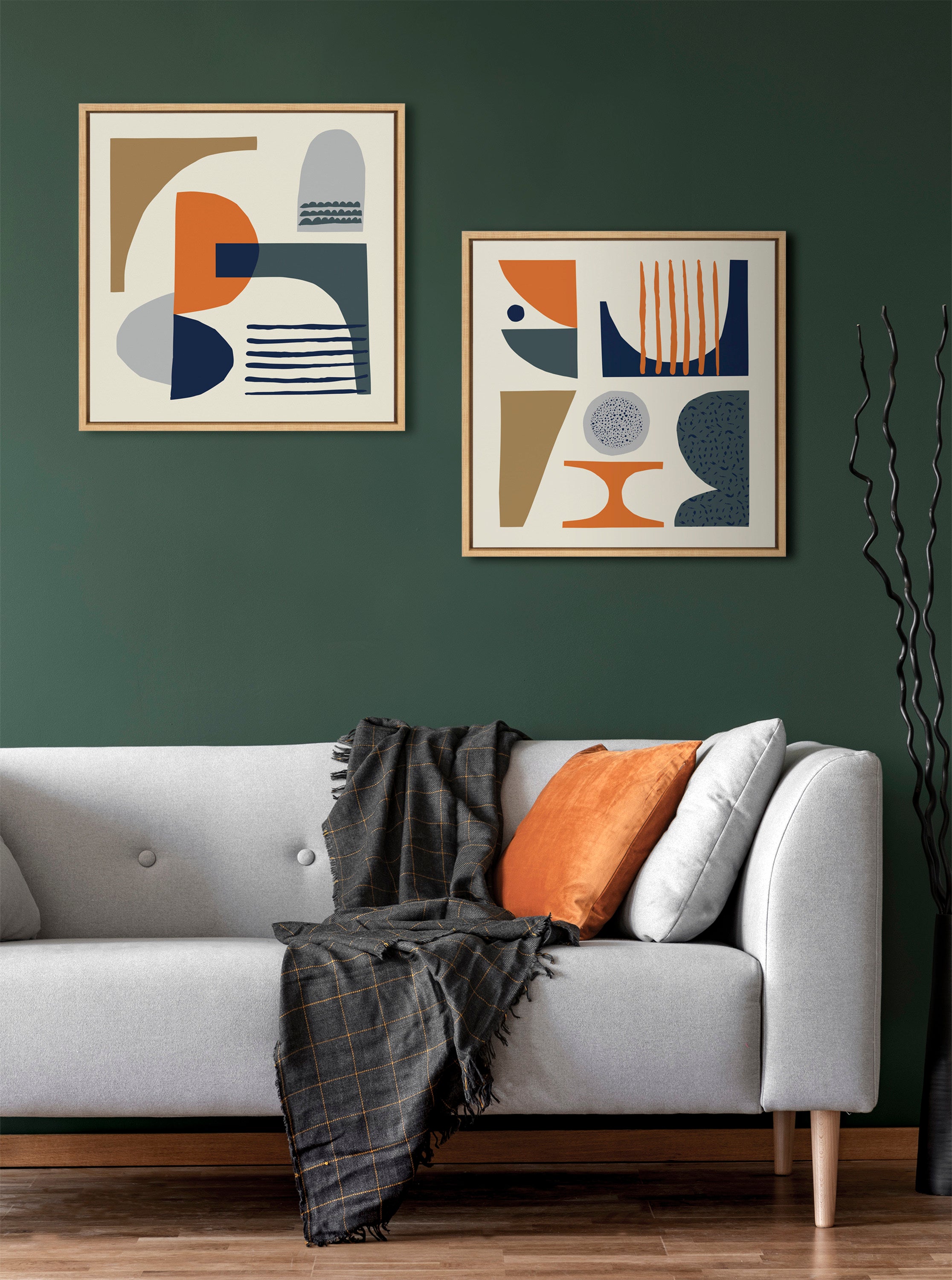 Sylvie Abstract Mid Century Framed Canvas by Rachel Lee of My Dream Wall