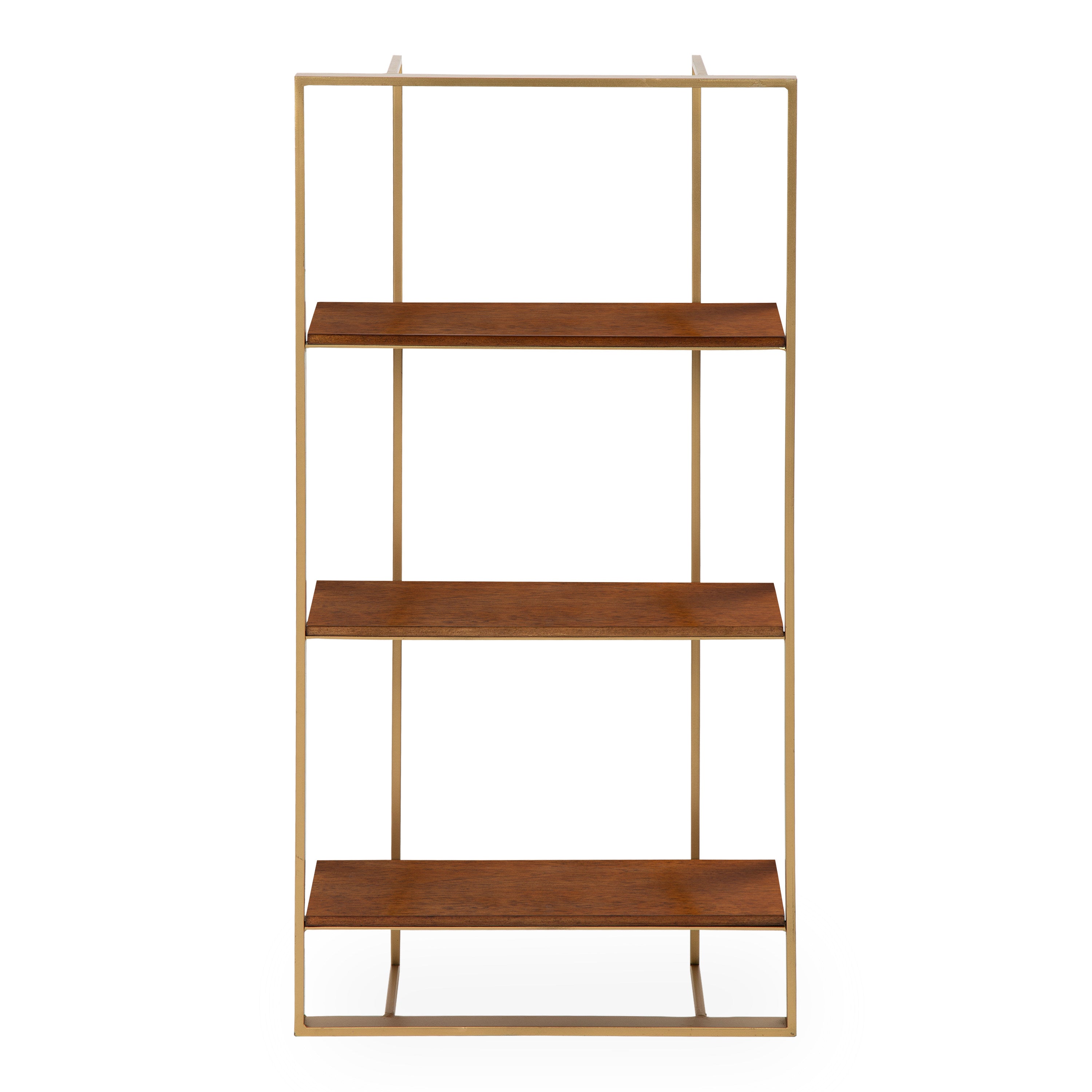 Accent Shelf 15x32 Walnut Brown Gold 3