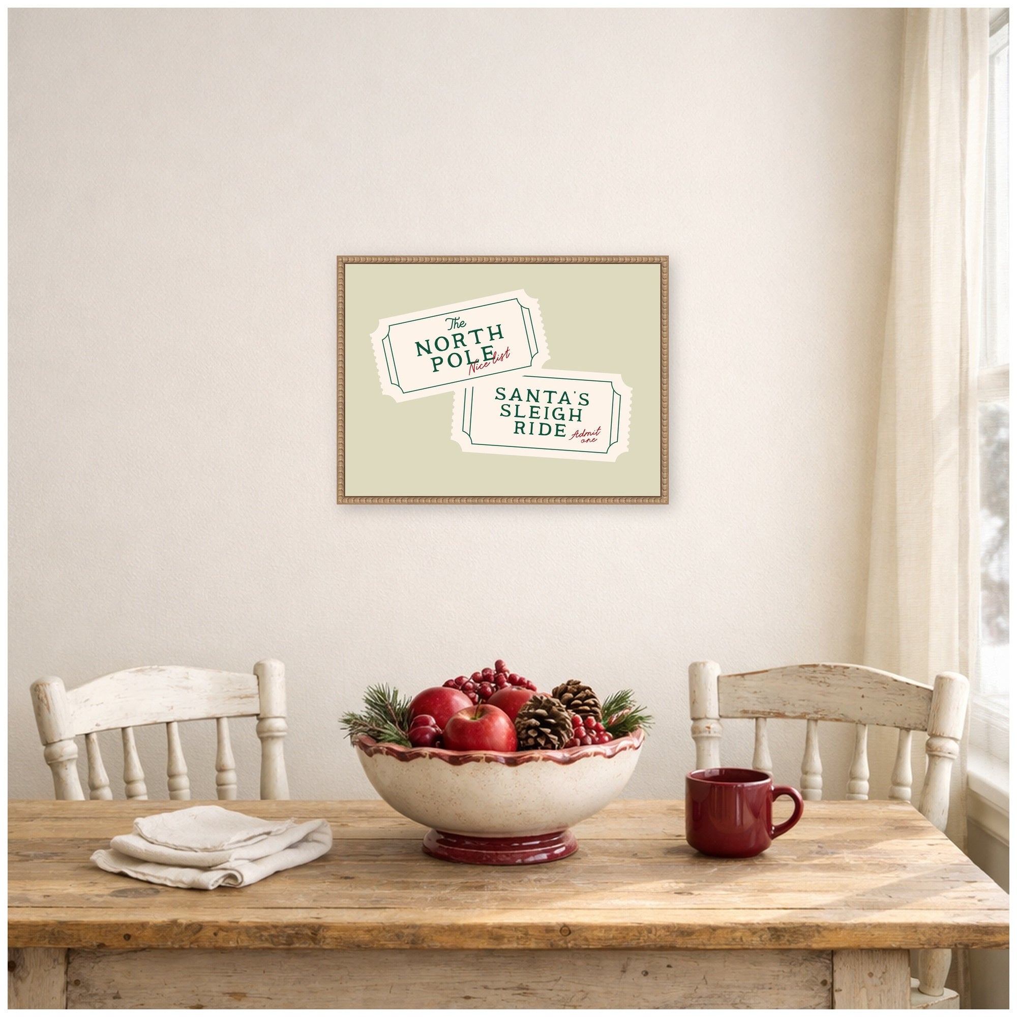 Framed Canvas Sylvie Beaded Rustic Natural 24x18 5