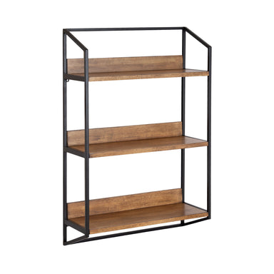 Accent Shelf Rustic Brown Black 18x28x7 1