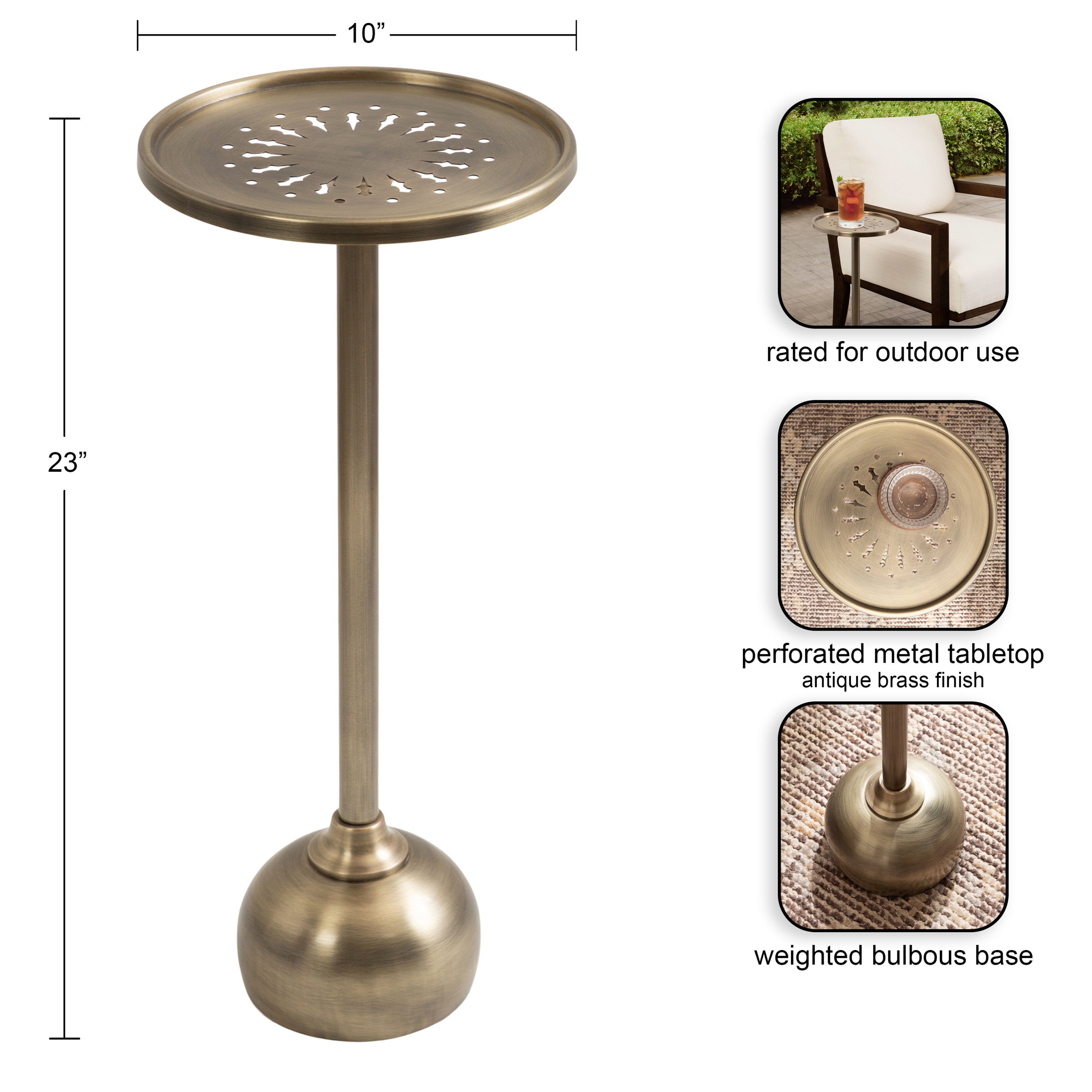 Drink Table Gold 10x10x23 2