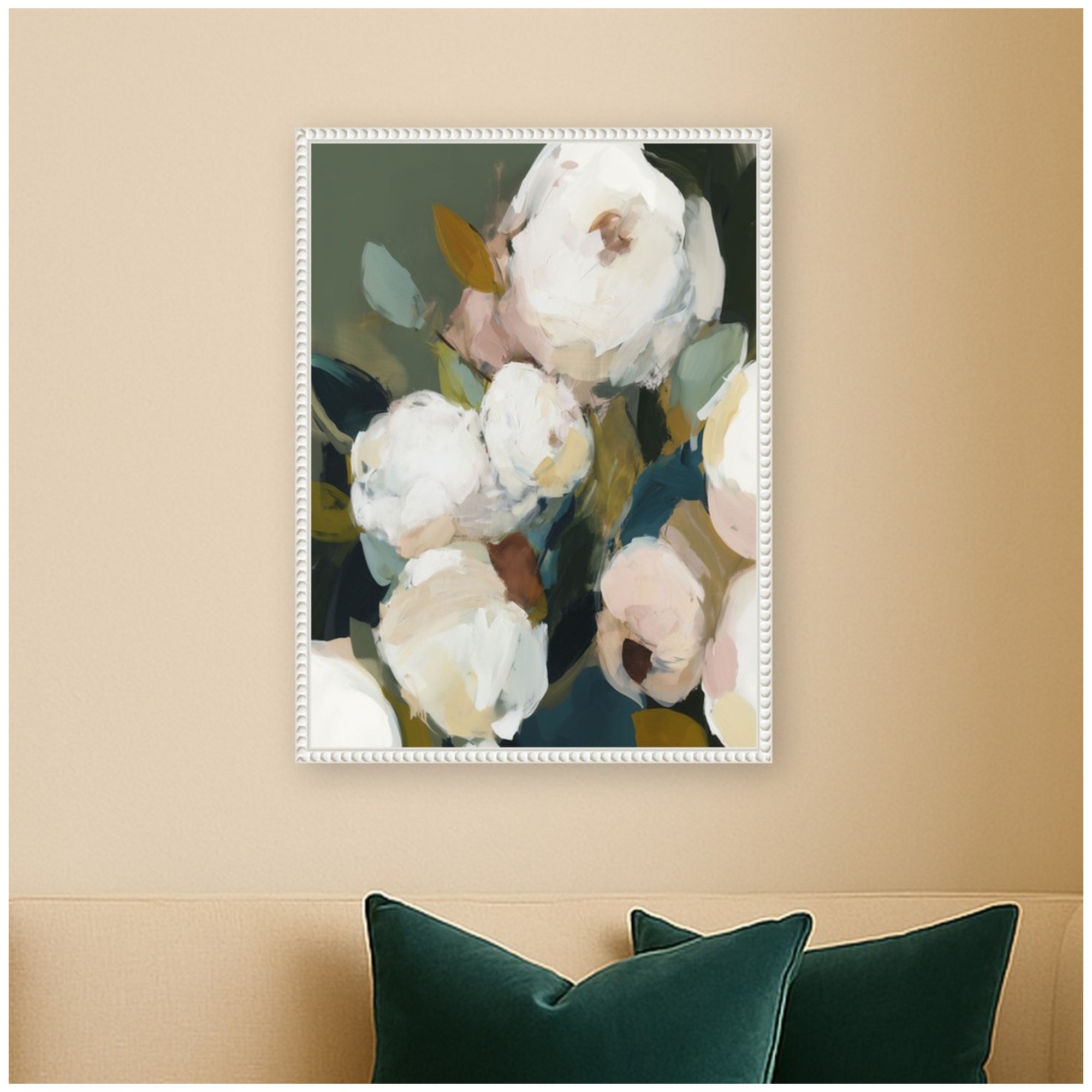 Framed Canvas 18x24 Sylvie Beaded White 7