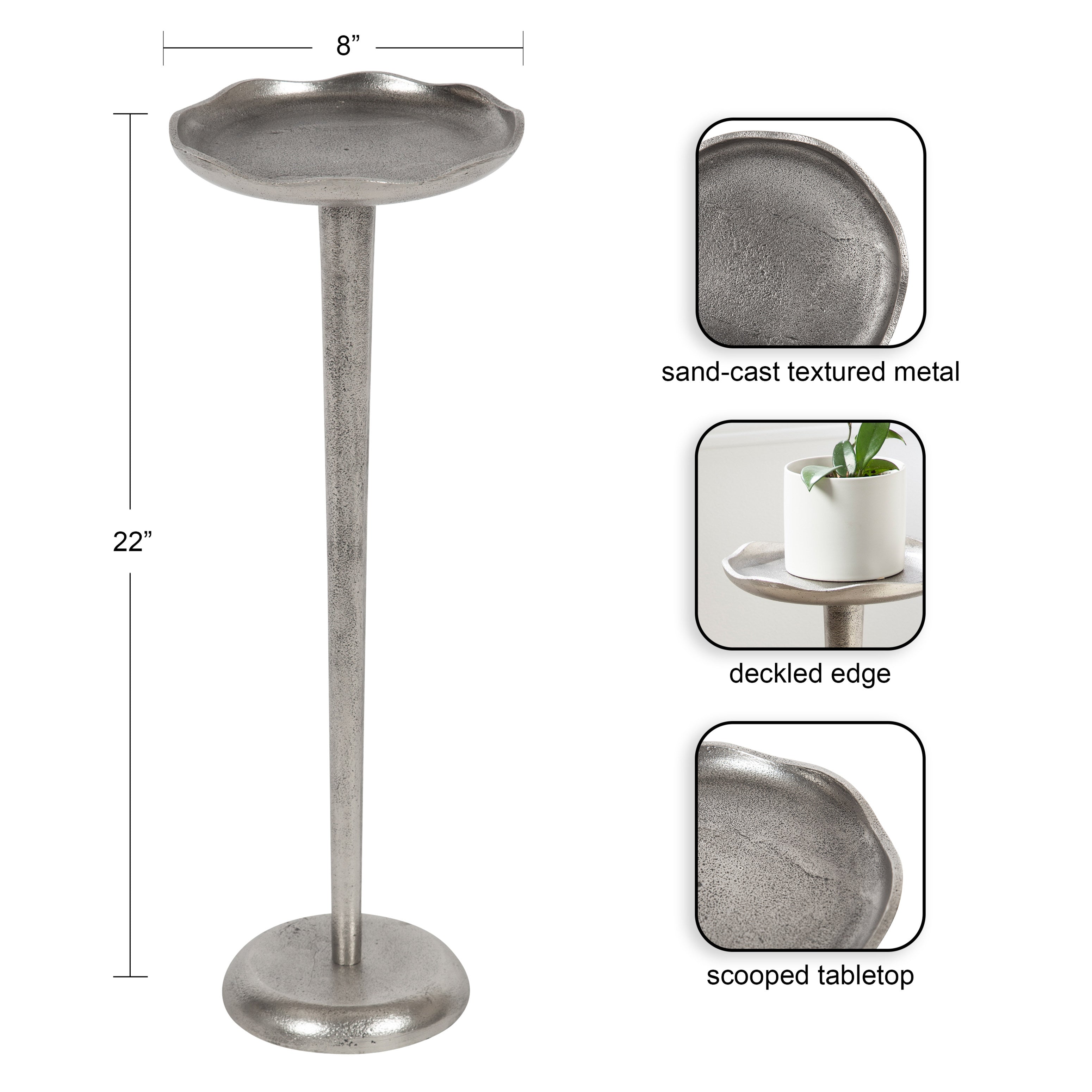 Drink Table Silver 8x8x22 2