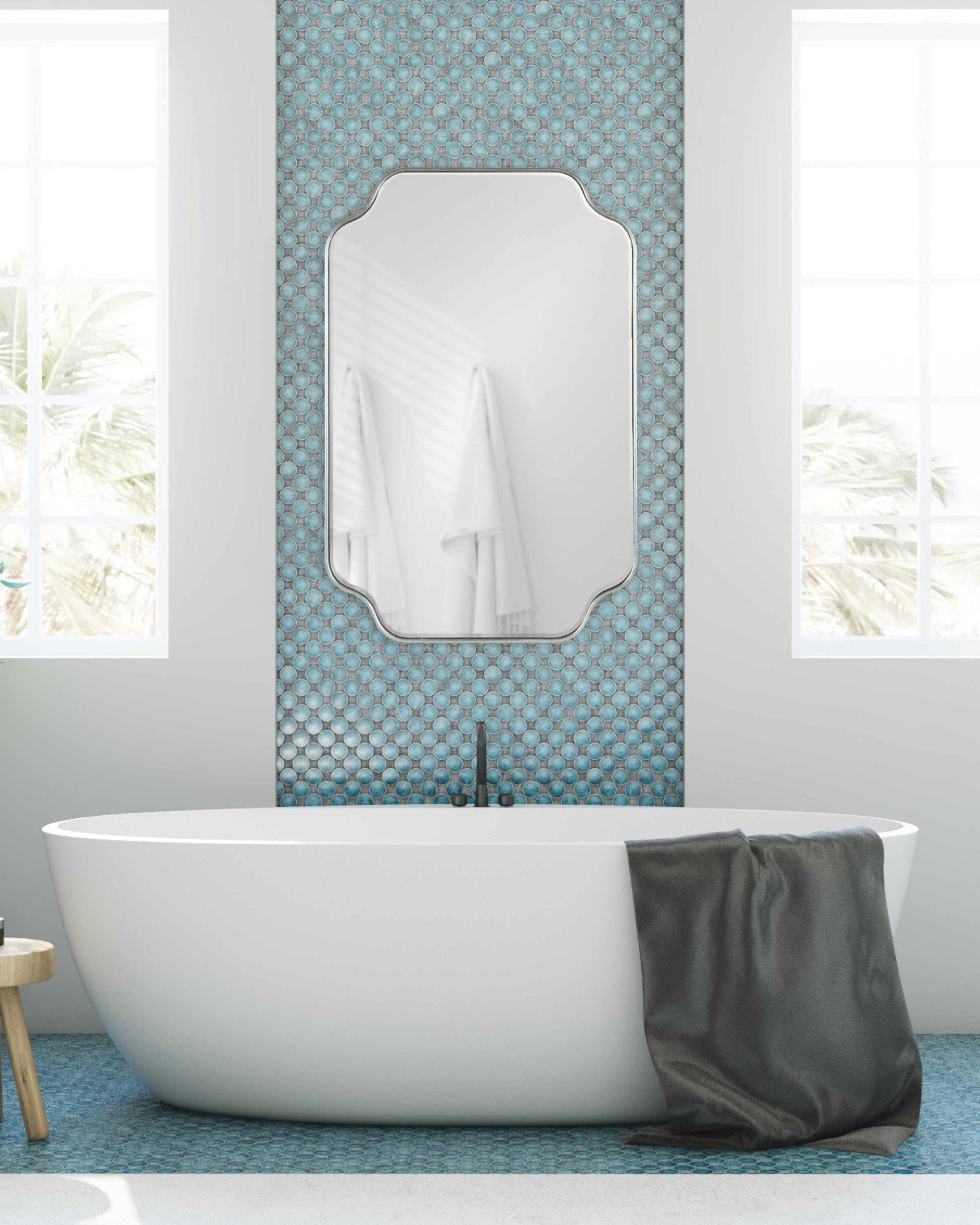 Scallop Mirror 24x36 Silver 7