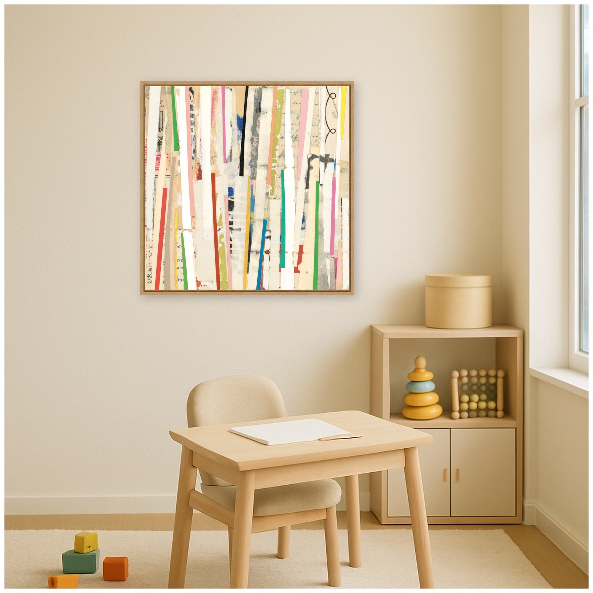 Geometric Abstract 3 FC by Felicia Dadak Framed Canvas Wall Art Print