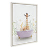 Sylvie Giraffe In Spring Bath Framed Canvas by Amy Peterson Art Studio