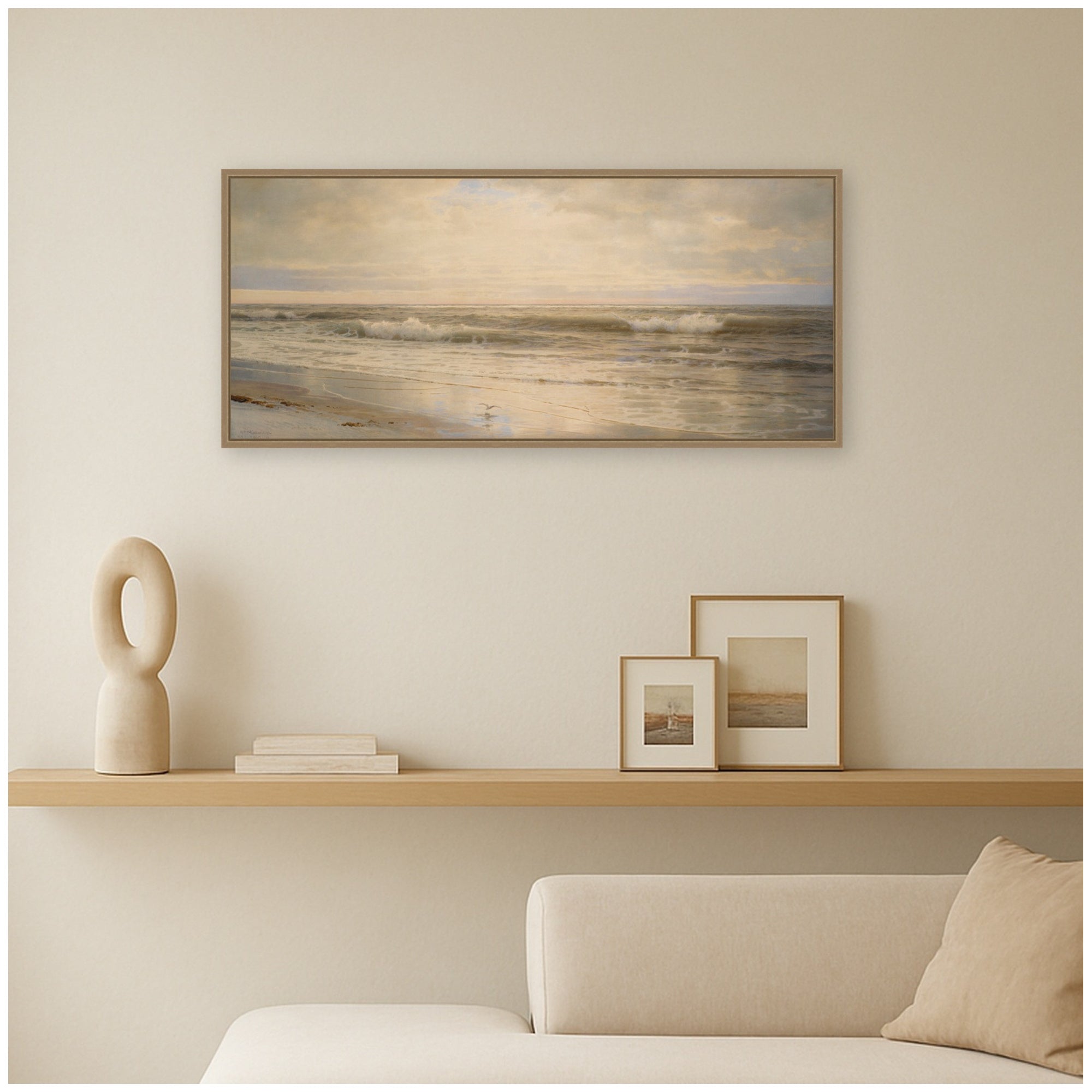 Framed Canvas Sylvie Dark Gold 40x18 5