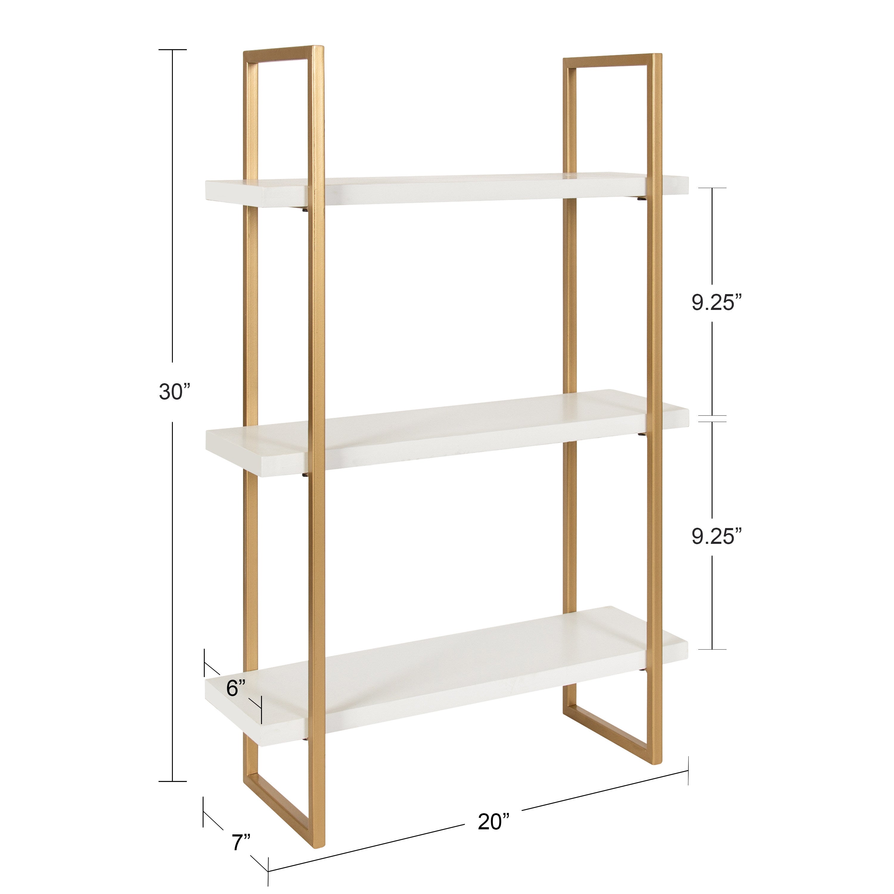 Accent Shelf 20x30 White Gold 2