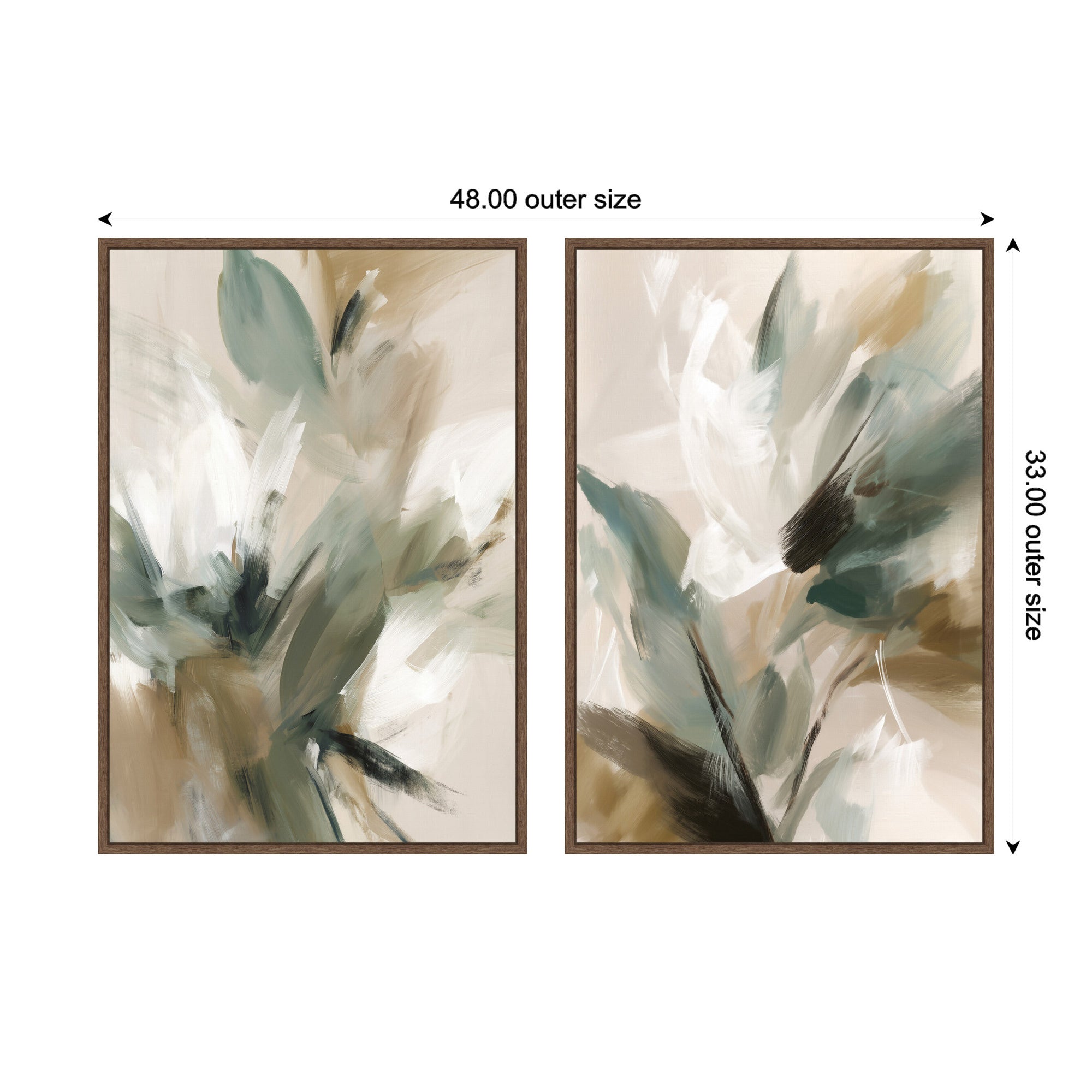 Framed Canvas Sylvie Walnut 2 Piece Set 23x33 2