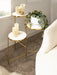 Plant Stand White Gold 10x10x30 5
