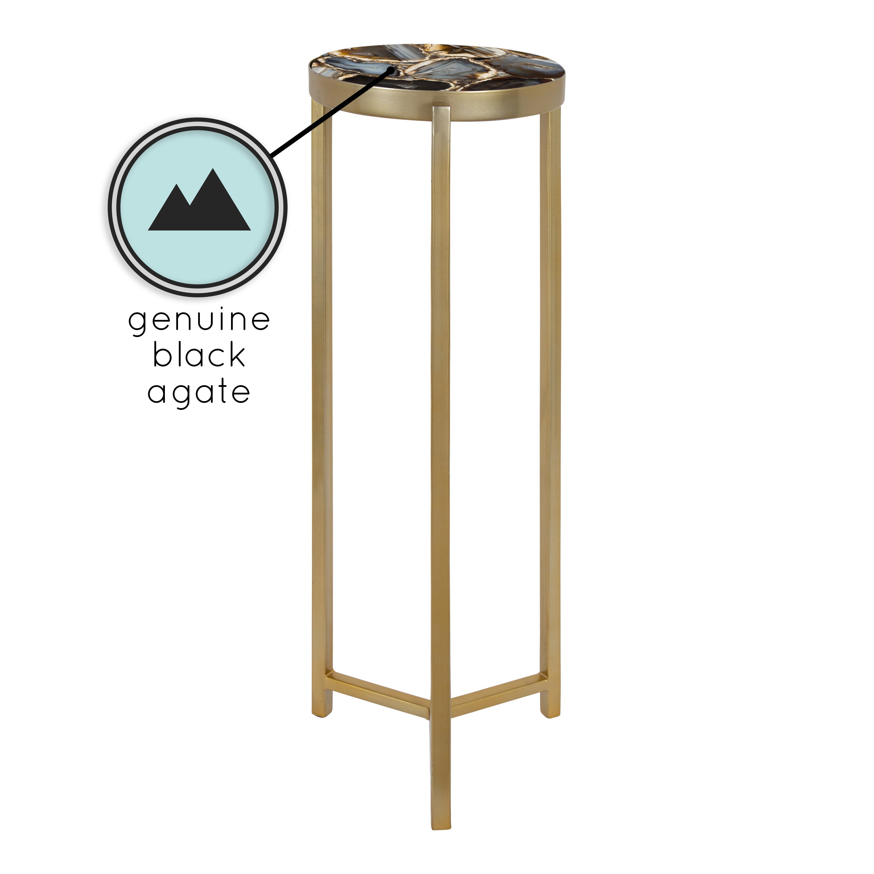 Drink Table Black Gold 9x9x23 3