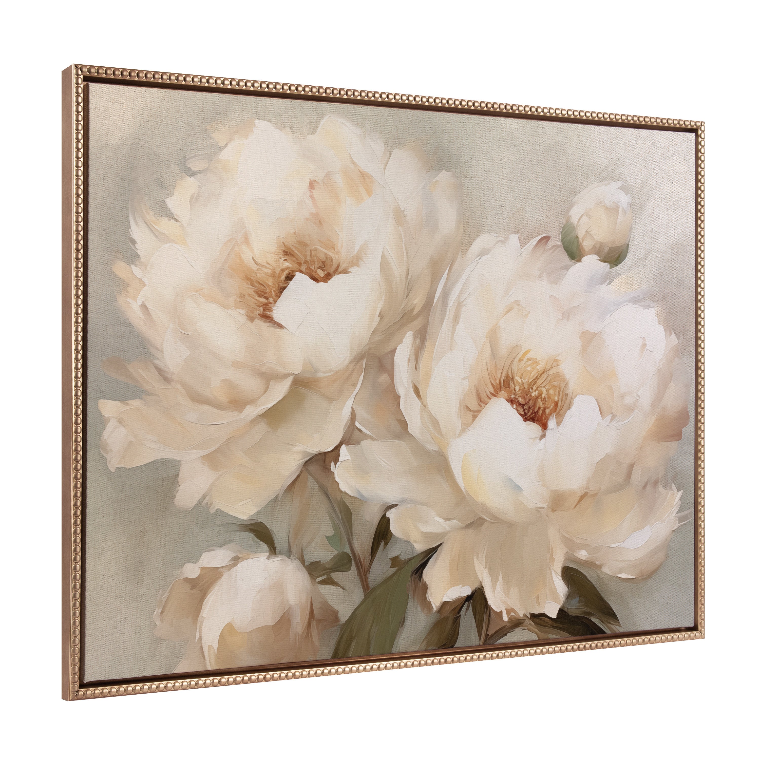 Framed Canvas 31.5x41.5 Sylvie Beaded Dark Gold 1