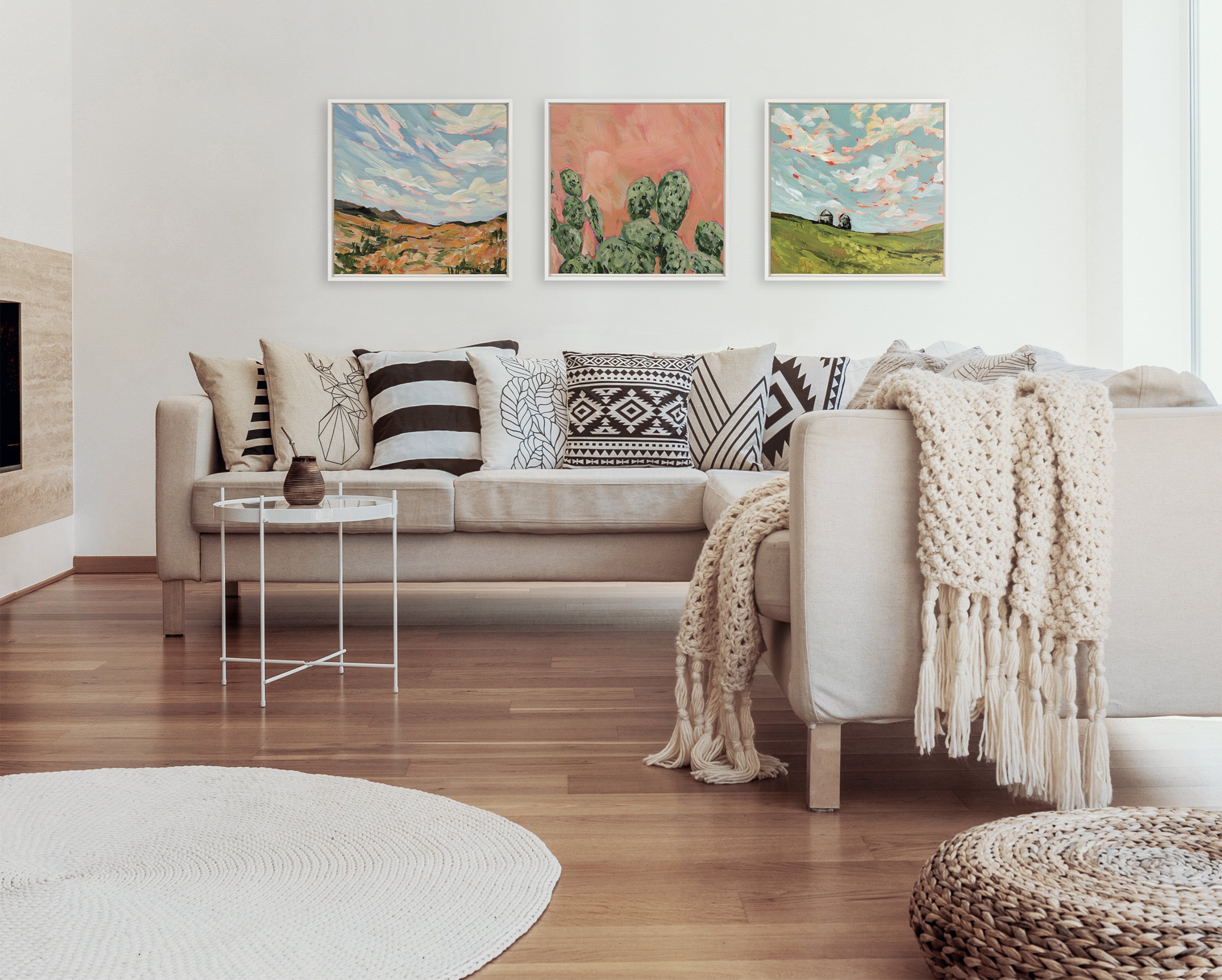 Framed Canvas 22x22 Sylvie White 6
