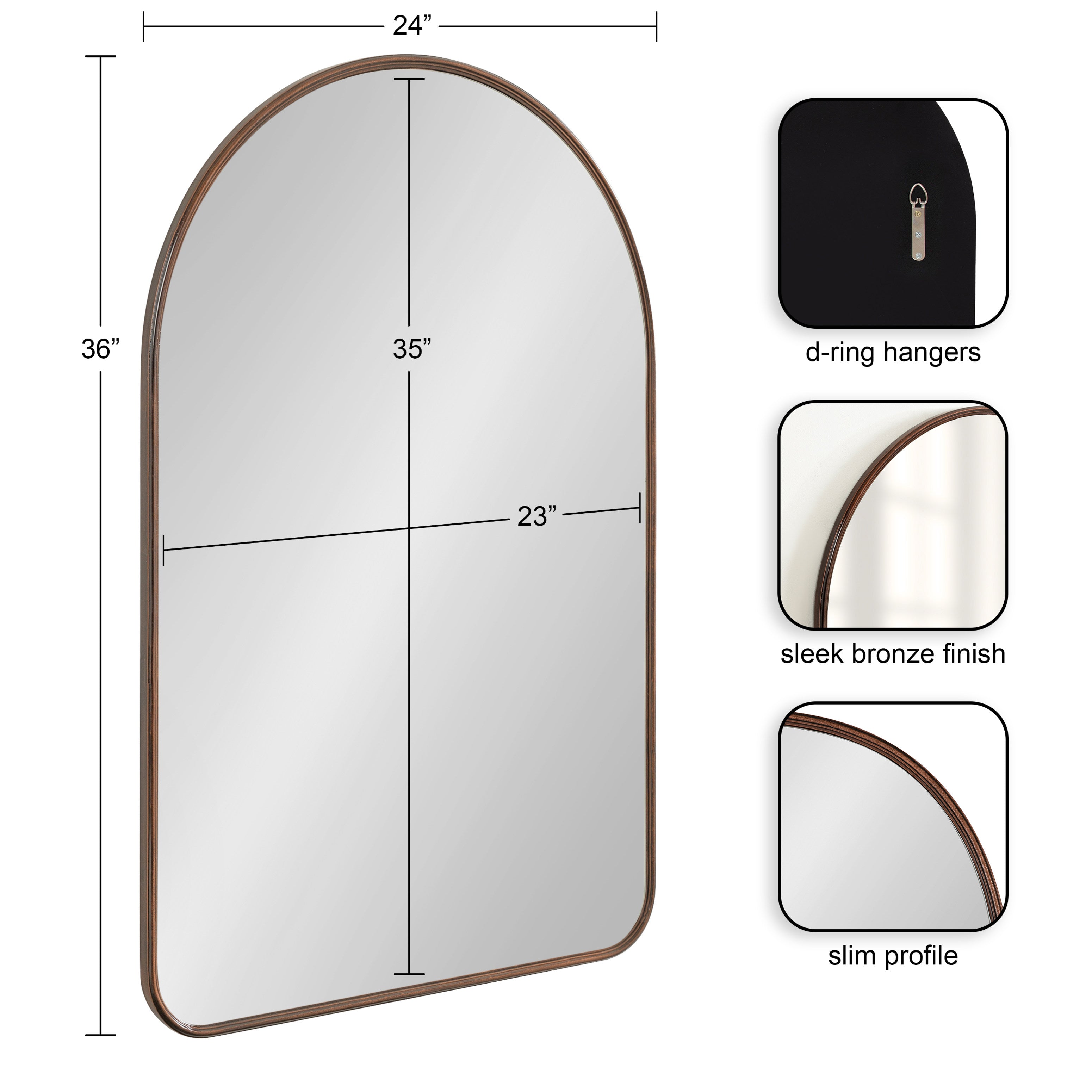 Arch Mirror Bronze 24x36 2