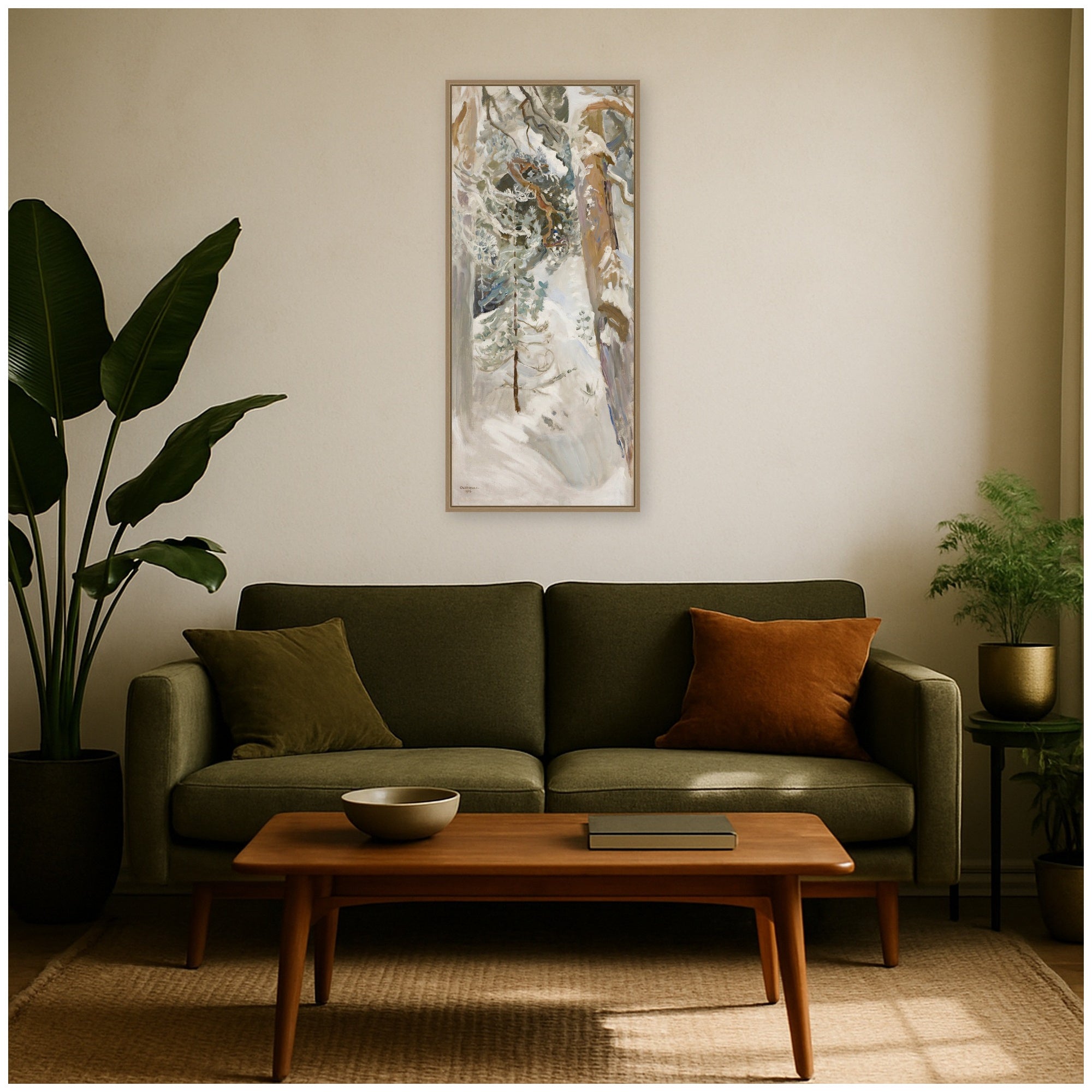 Framed Canvas Sylvie Dark Gold 18x40 6