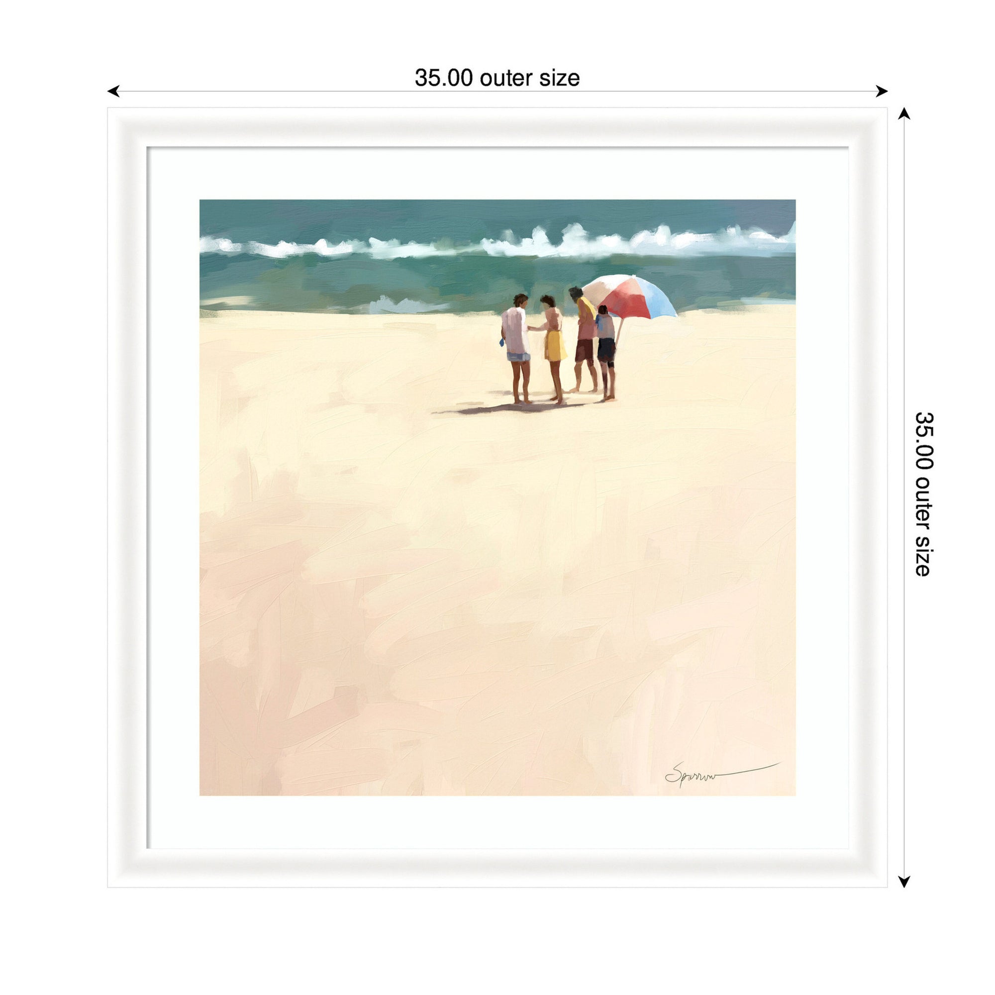 Framed Art Oliver White Narrow 35x35 2