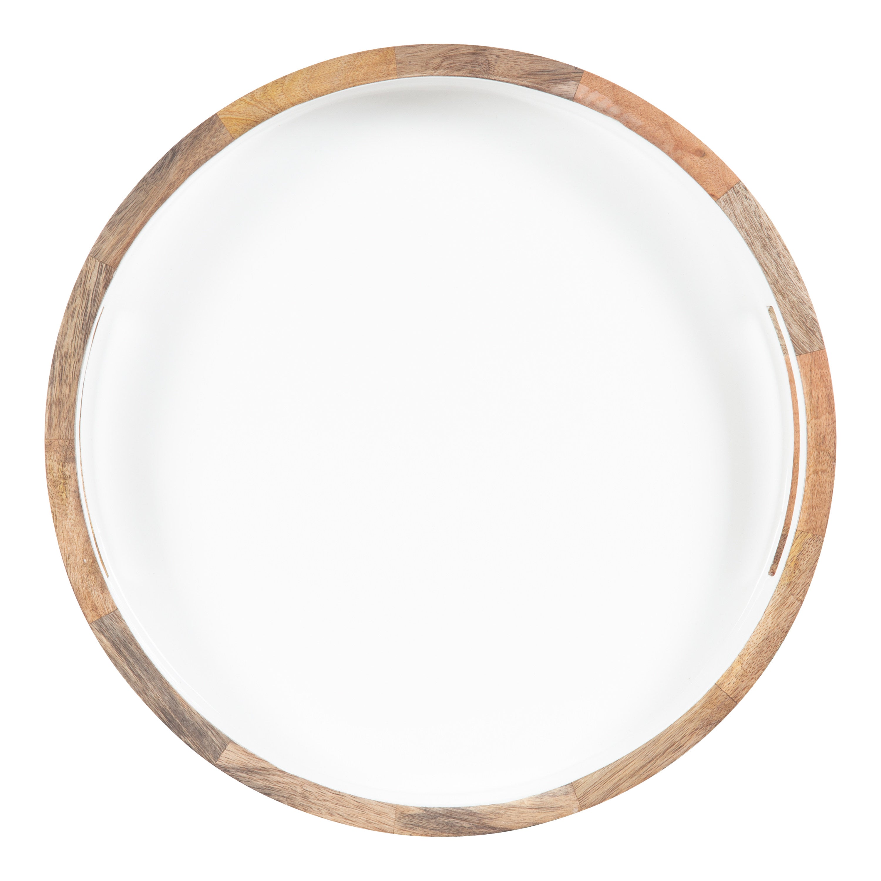 Ehrens Round Decorative Wood Tray
