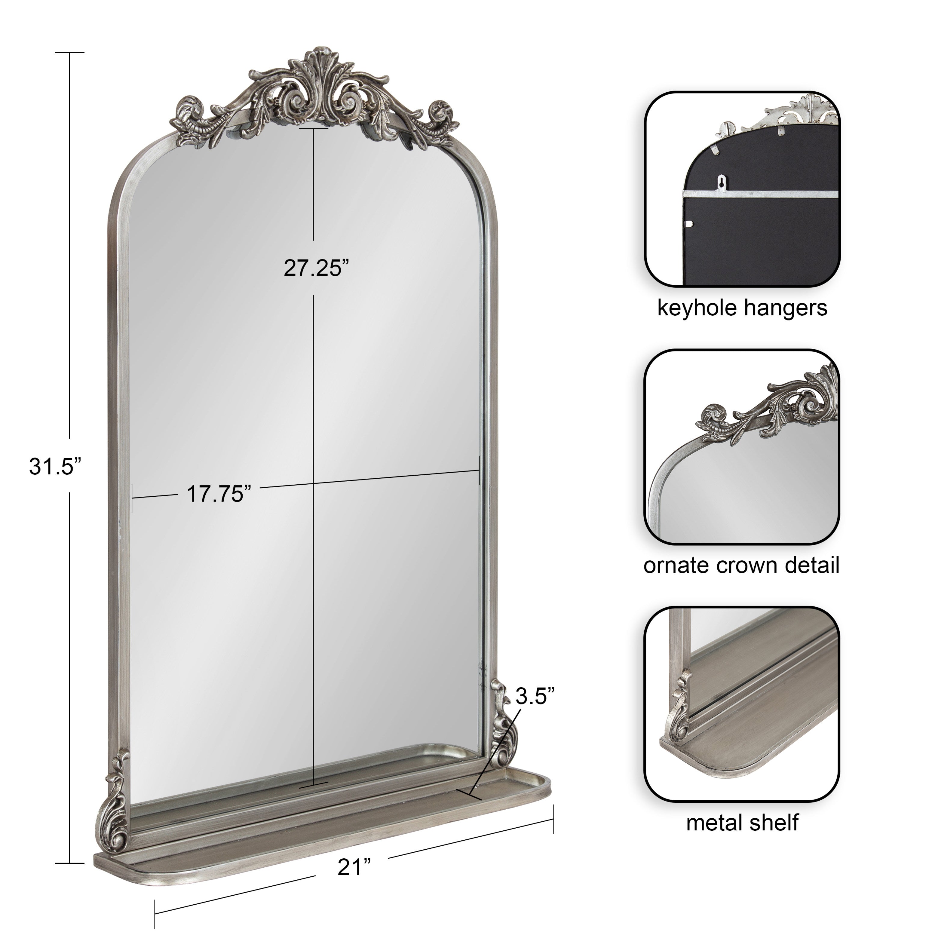 Functional Mirror Silver 21x32 2